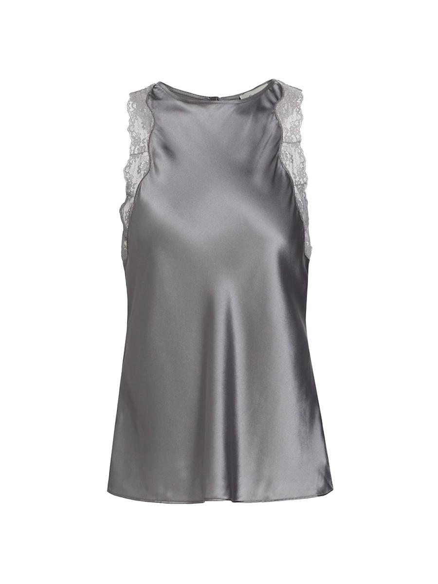 Womens Ronan Silk Lace Racerback Tank Product Image