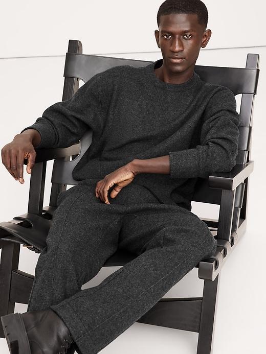 Brushed Crew-Neck Sweatshirt With Wool Product Image