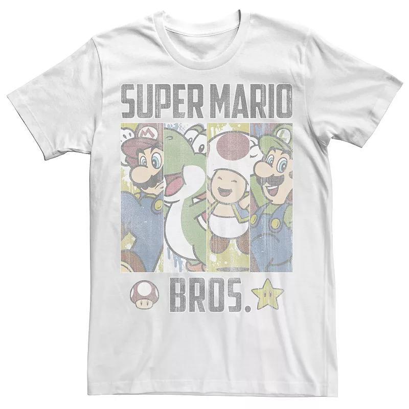 Mens Super Mario Retro Blinds Boxed Up Group Shot Graphic Tee Product Image