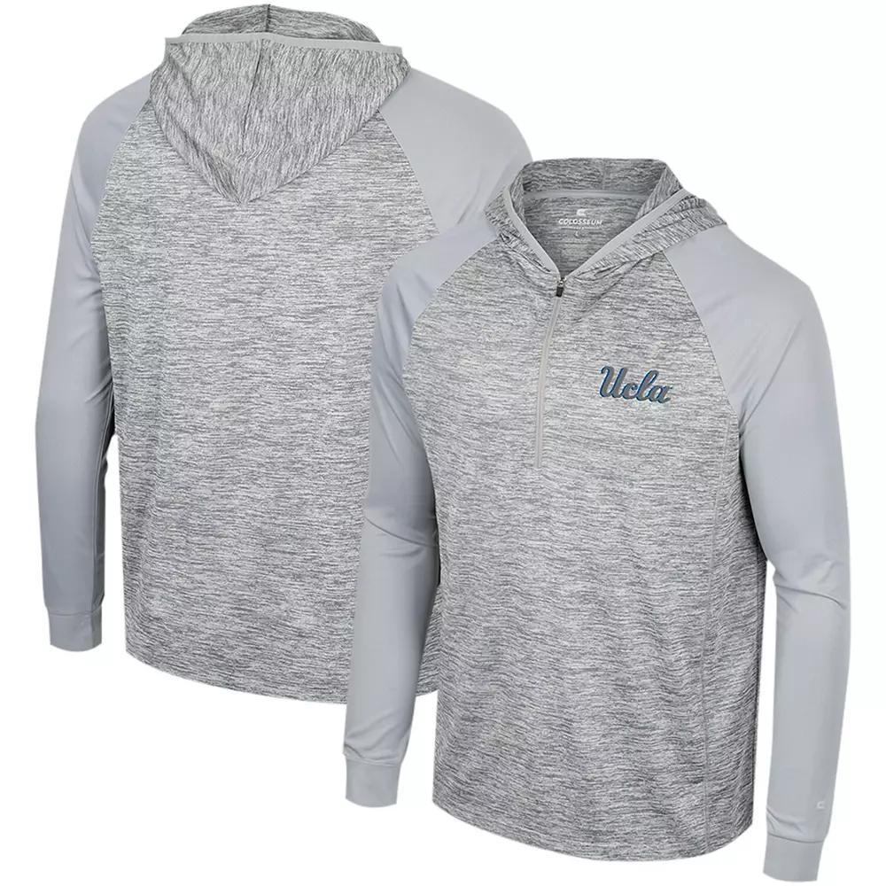 Men's Colosseum Gray UCLA Bruins Cybernetic Raglan Quarter-Zip Hooded Top, Size: 3XL, Grey Product Image
