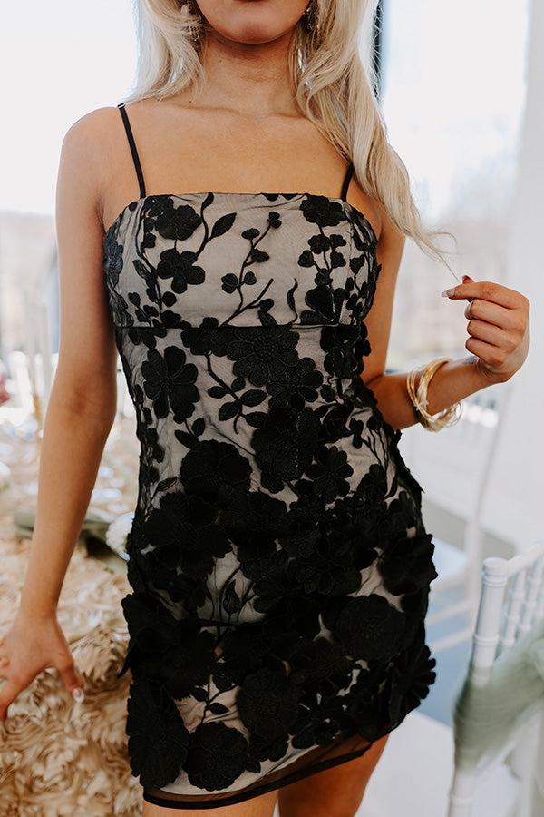 Floral Moment Embroidered Mini Dress in Black Product Image