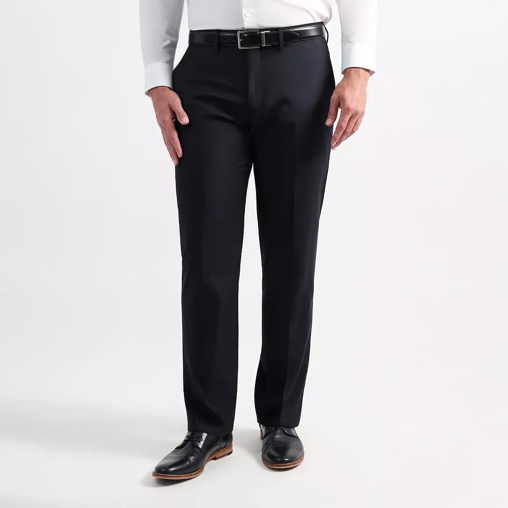 Men's Haggar® Windowpane Tailored-Fit Flat-Front Dress Pants, Size: 38X30, Blue Product Image