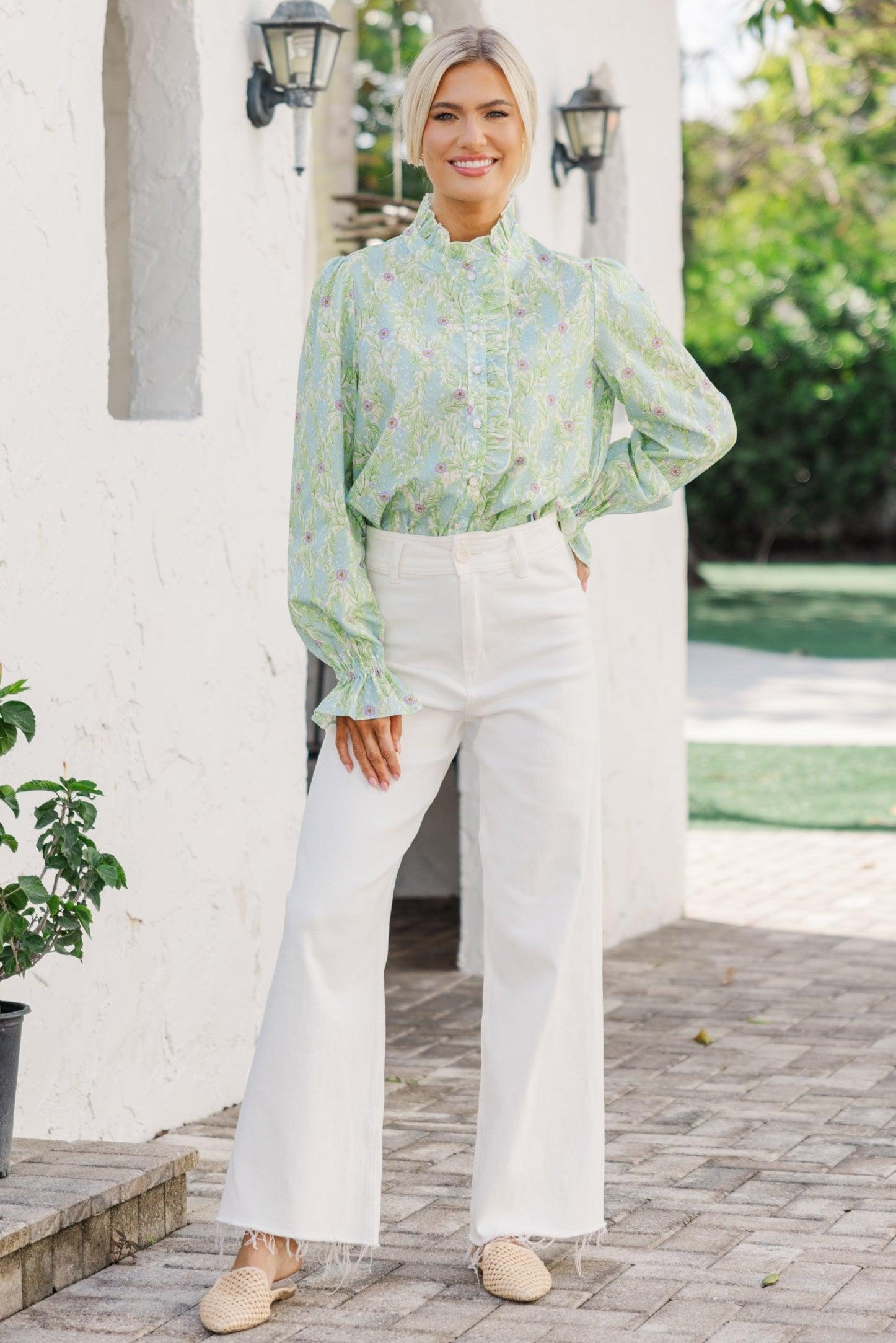 So True Green Floral Blouse Female Product Image