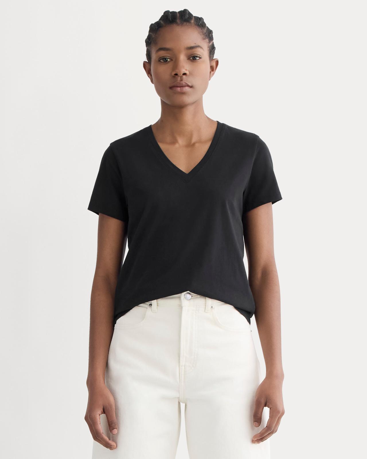 Womens Slim V-Neck T-Shirt in Essential Cotton by Everlane Product Image
