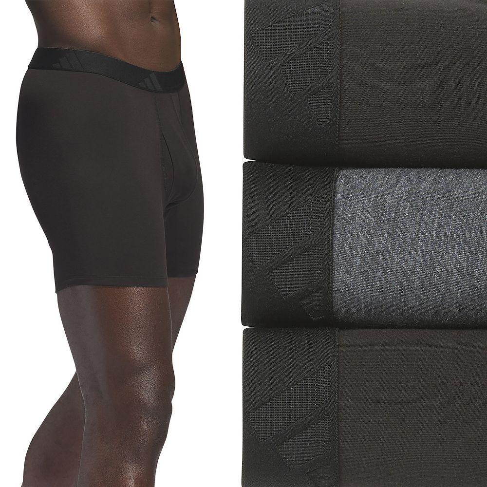 Men's adidas 3-Pack Luxe Comfort Boxer Briefs, Size: XXL, Black Grey Black Product Image