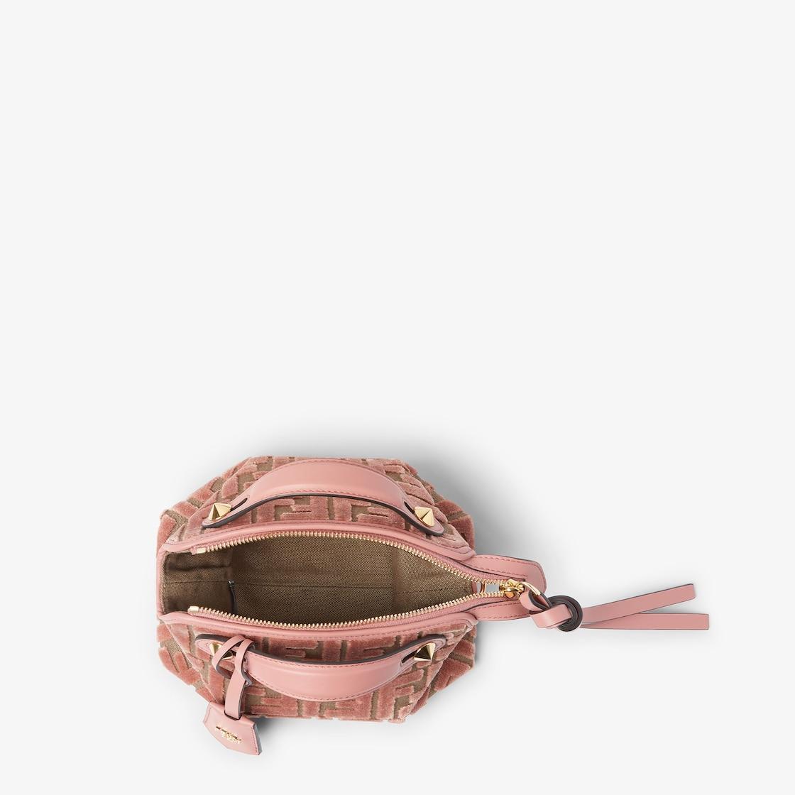 By The Way Soft MiniPink FF jacquard velvet mini-bag Product Image