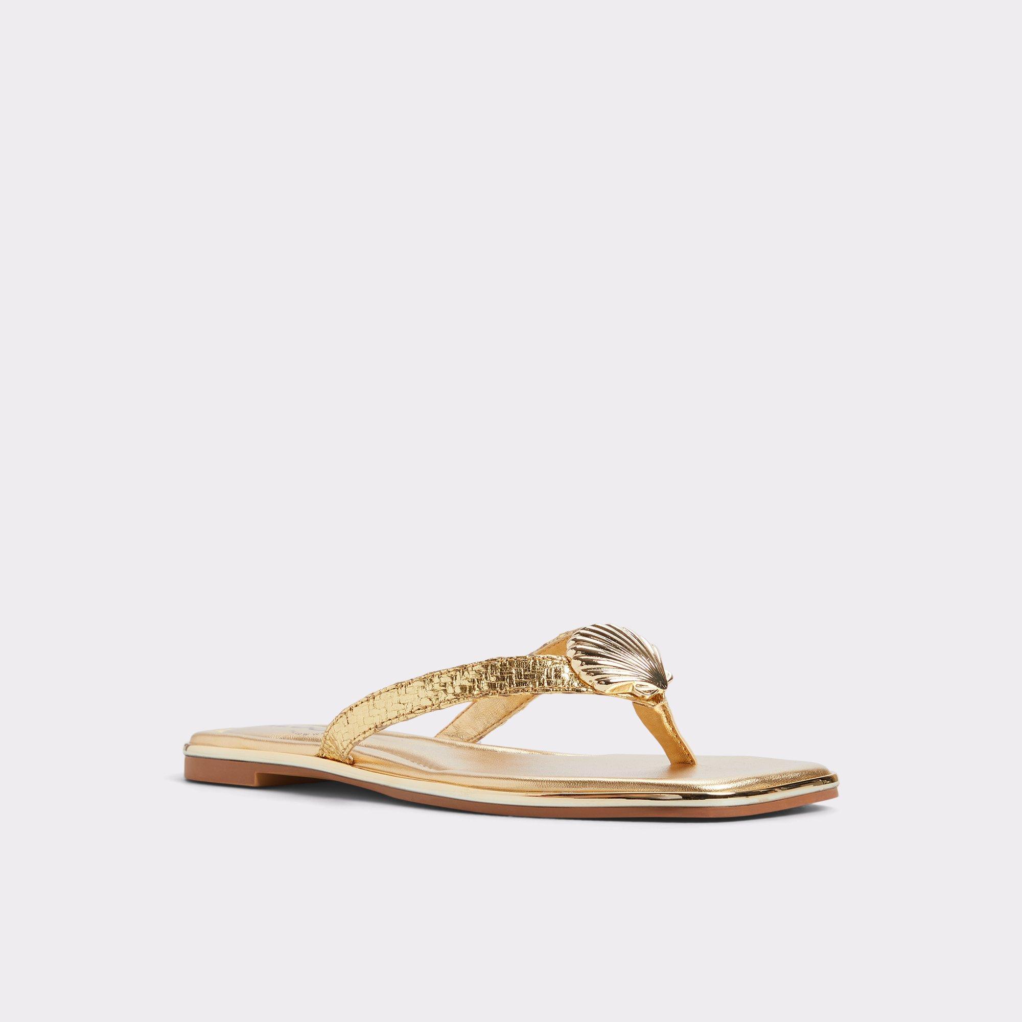 Conchiglia Gold Women's Flat Sandals | ALDO US Product Image