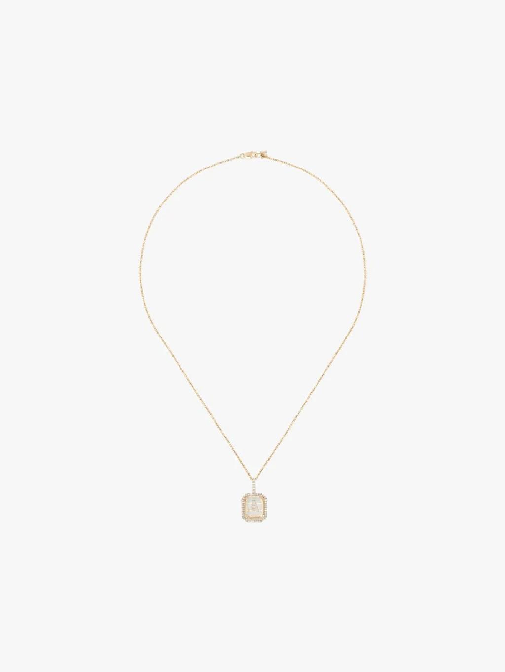 MATEO 14k Yellow Gold A Initial Diamond Necklace Product Image