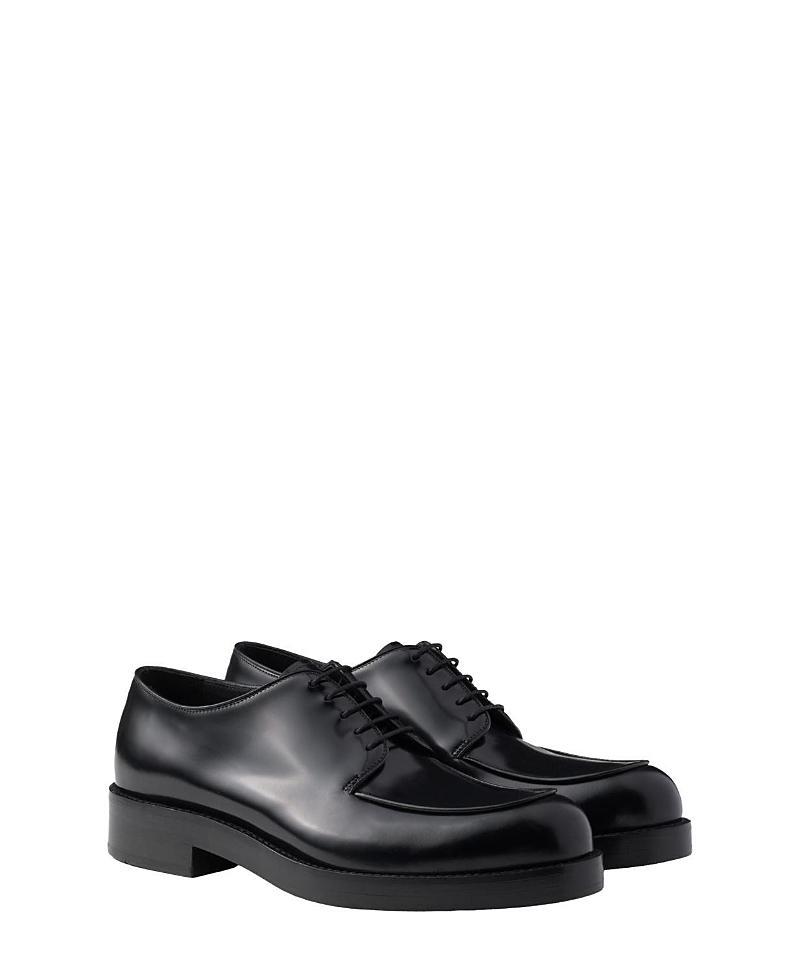 Prada Mens Brushed Leather Derby Shoes Product Image