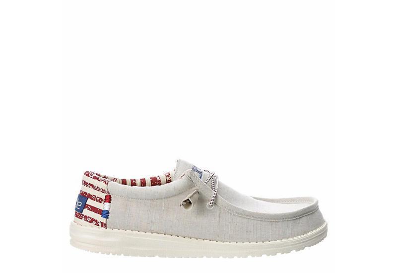 HEYDUDE Mens Wally - Shoes Red/White/Blue Product Image