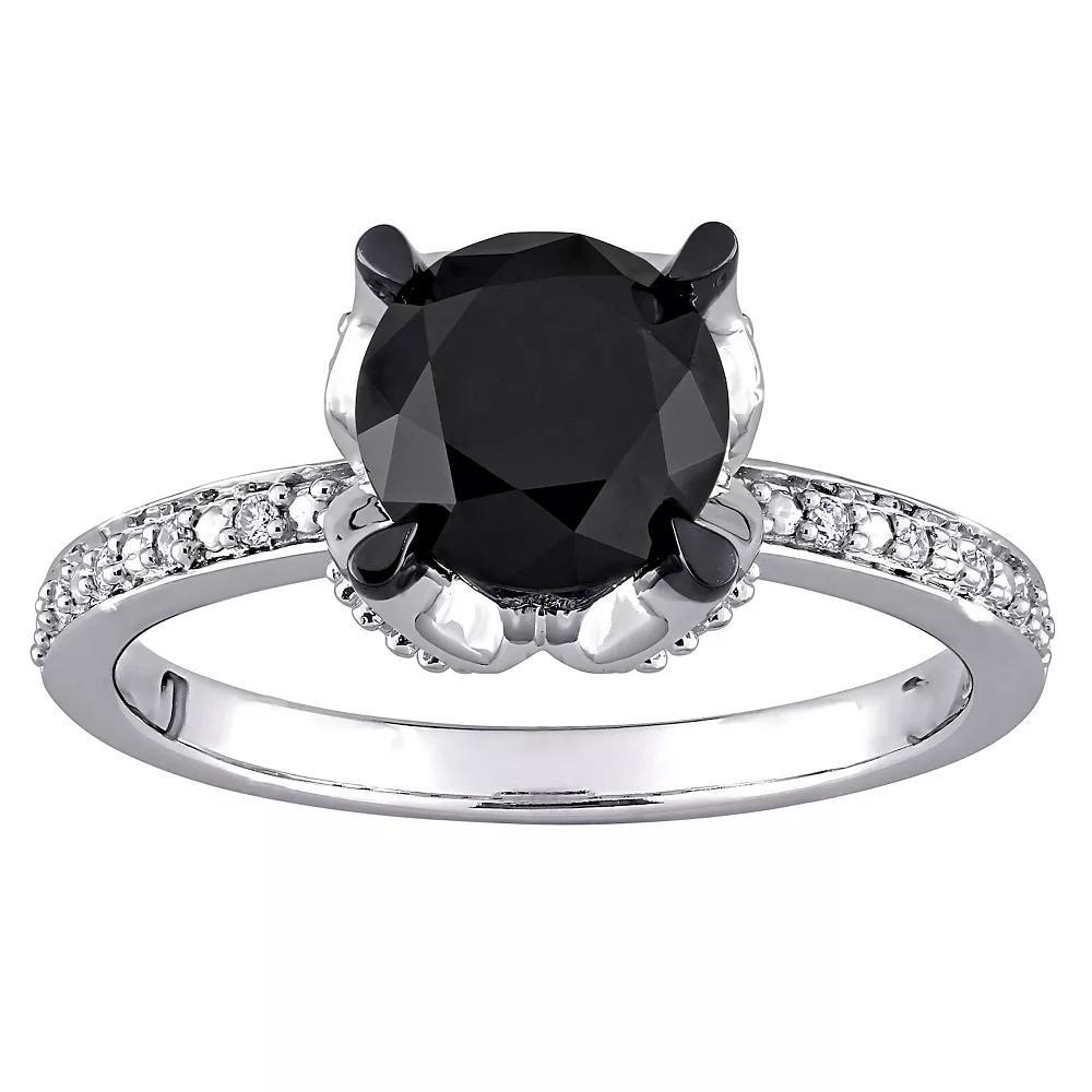 Stella Grace 14k White Gold 2 Carat T.W. Black & White Diamond Solitaire Engagement Ring, Women's, Size: 6, 14k Whgold Product Image