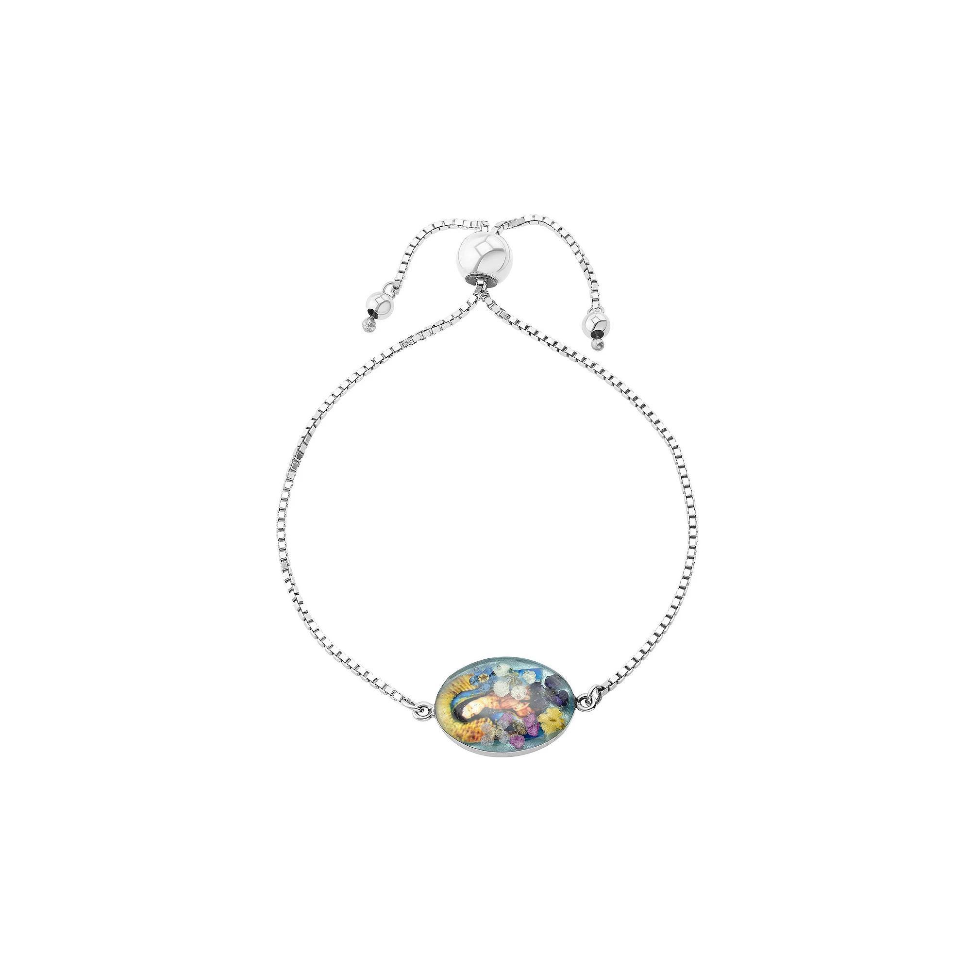 Athra NJ Inc Sterling Silver Dried Flowers Adjustable Bracelet, Women's Product Image