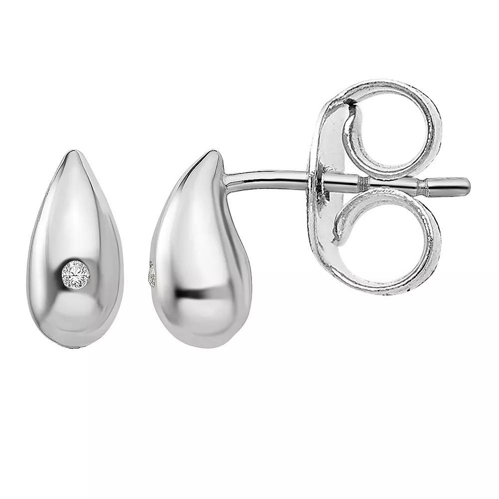 White Ice Sterling Silver Diamond Accent Teardrop Earrings, Women's Product Image