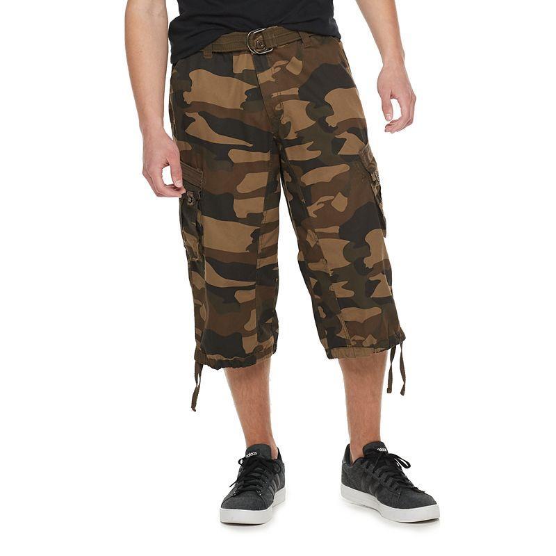 Men's Xray Messenger Belted Cargo Shorts, Size: 36, Black Camo Product Image