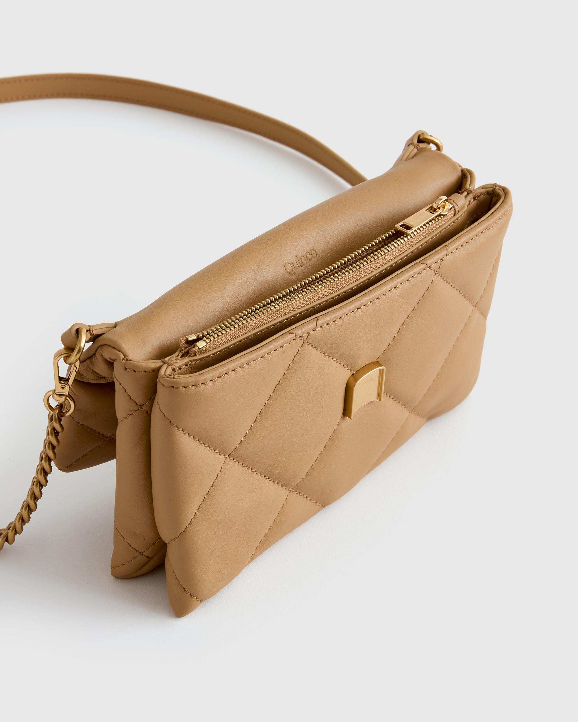 Quince | Women's Italian Leather Diamond Quilted Wallet Crossbody Product Image