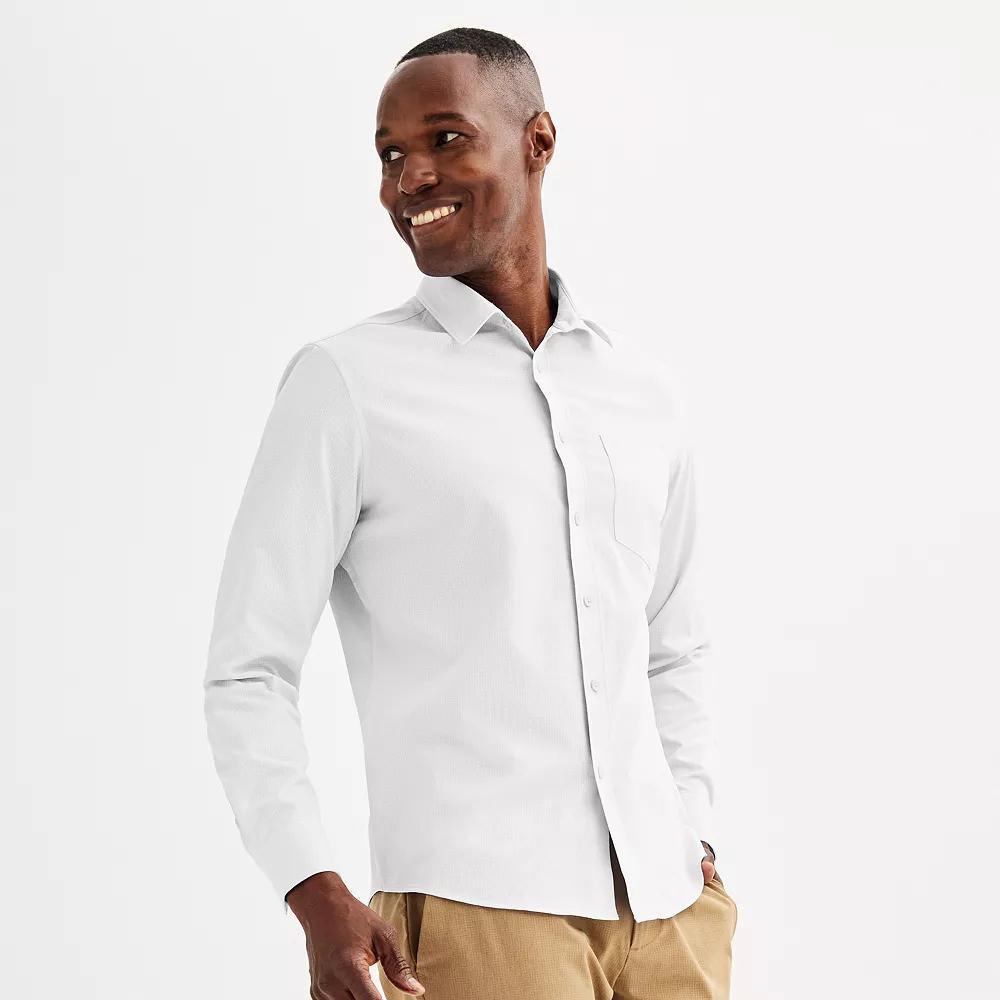 Men's FLX Performance Untucked-Fit Long Sleeve Button Down Shirt, Size: Small, Mineral Black Product Image