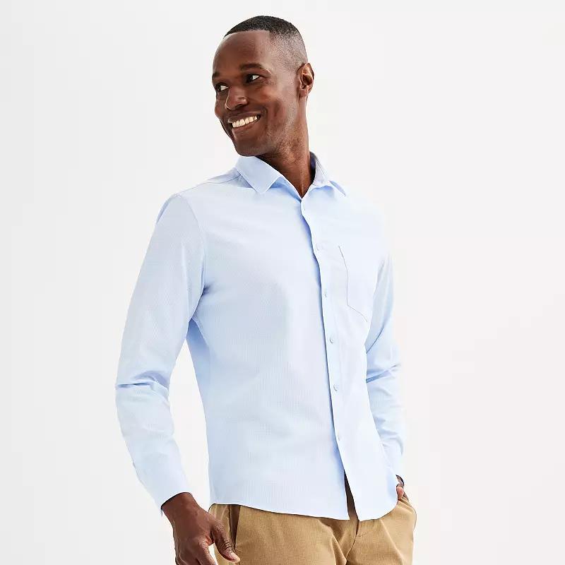 Men's FLX Performance Untucked-Fit Long Sleeve Button Down Shirt, Size: Small, Mineral Black Product Image