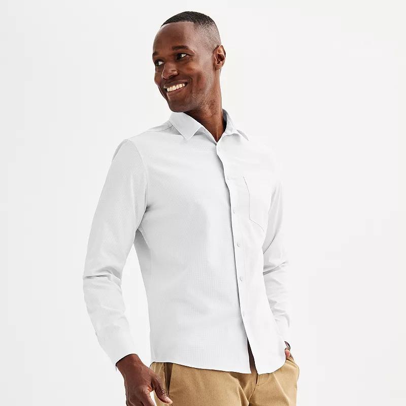 Men's FLX Performance Untucked-Fit Long Sleeve Button Down Shirt, Size: Small, Mineral Black Product Image