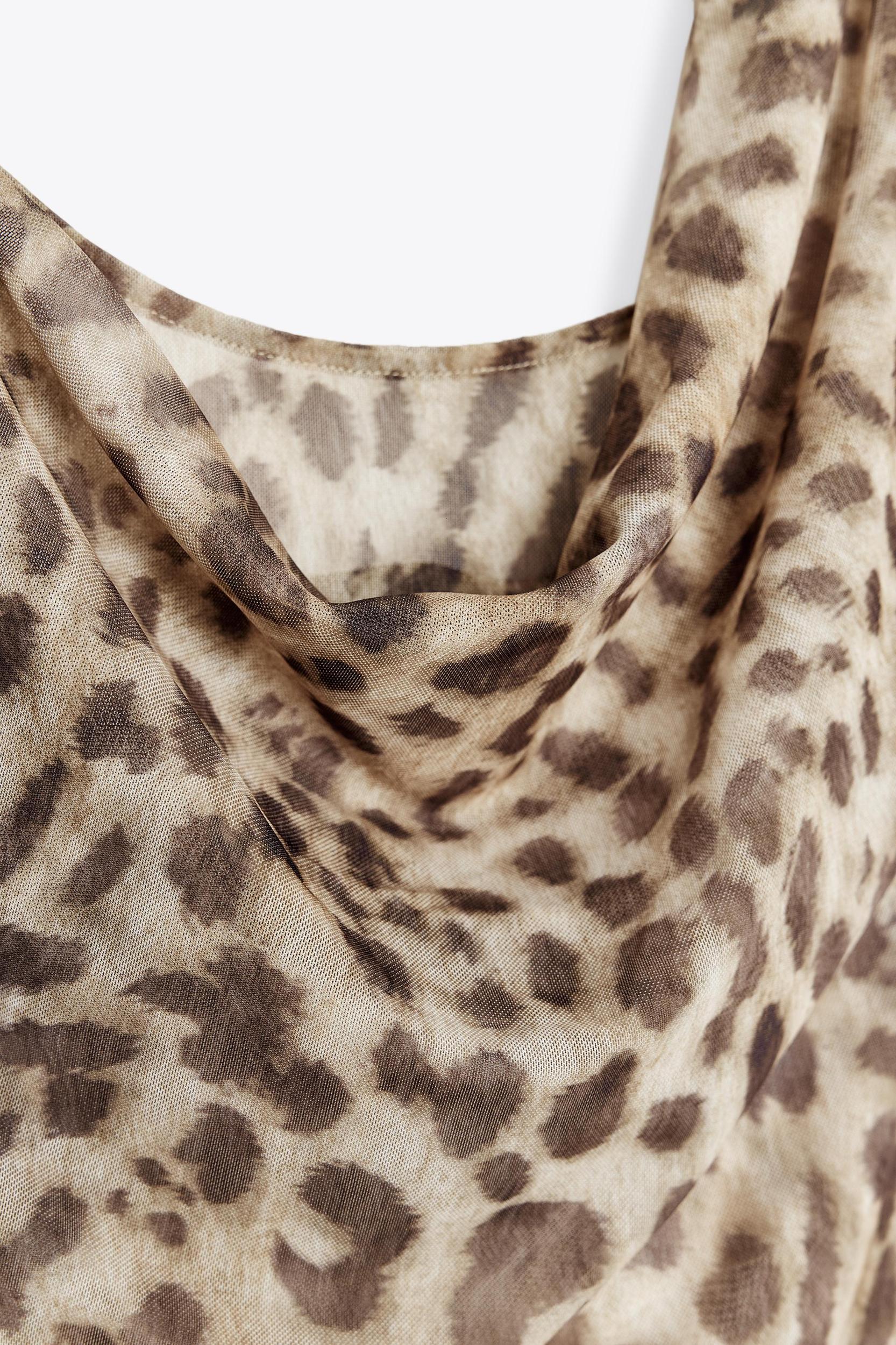 PRINTED TULLE SCARF BODYSUIT Product Image