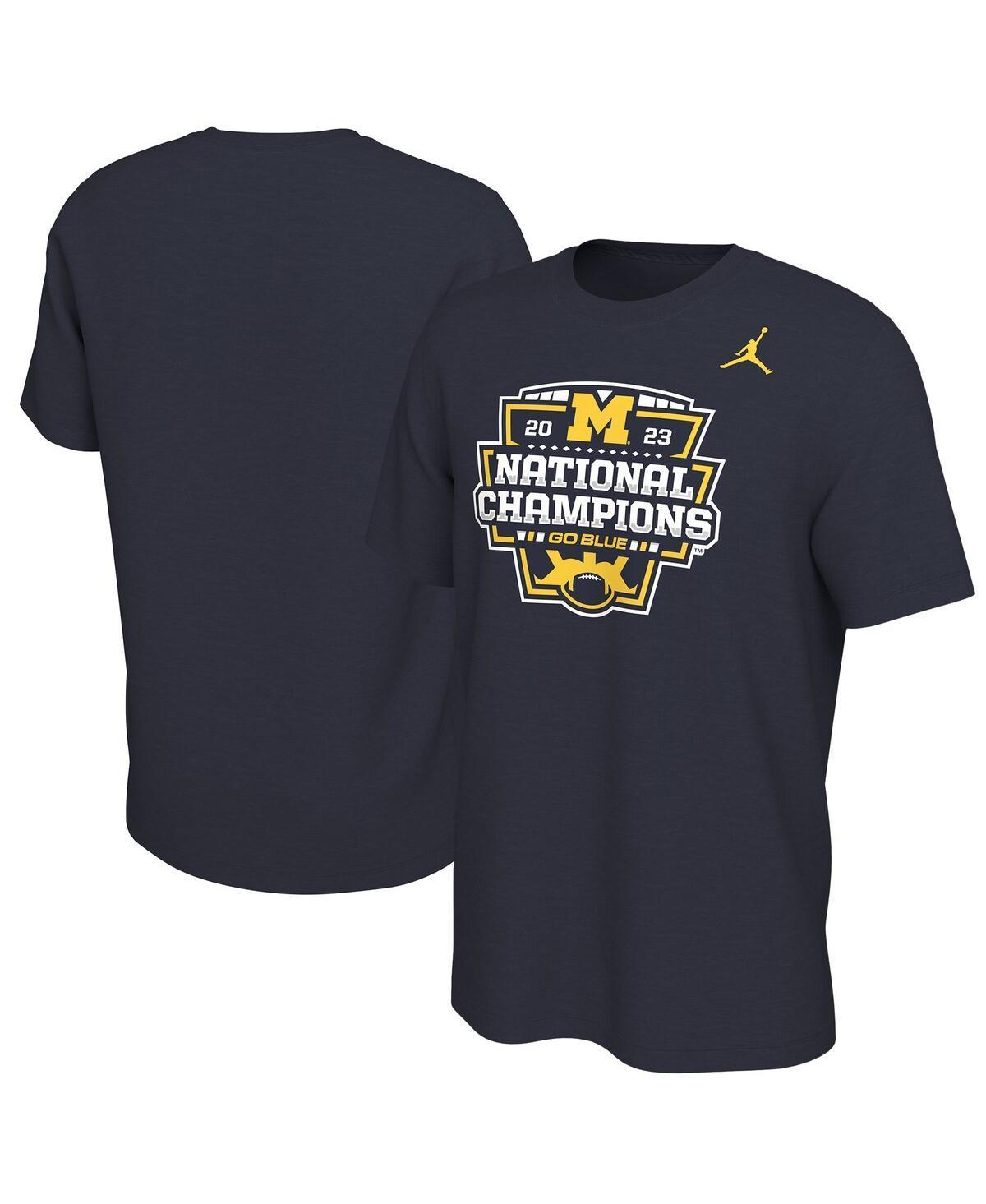 Men's Jordan Brand Navy Michigan Wolverines College Football Playoff 2023 National Champions Team T-Shirt, Size: Small, Blue Product Image