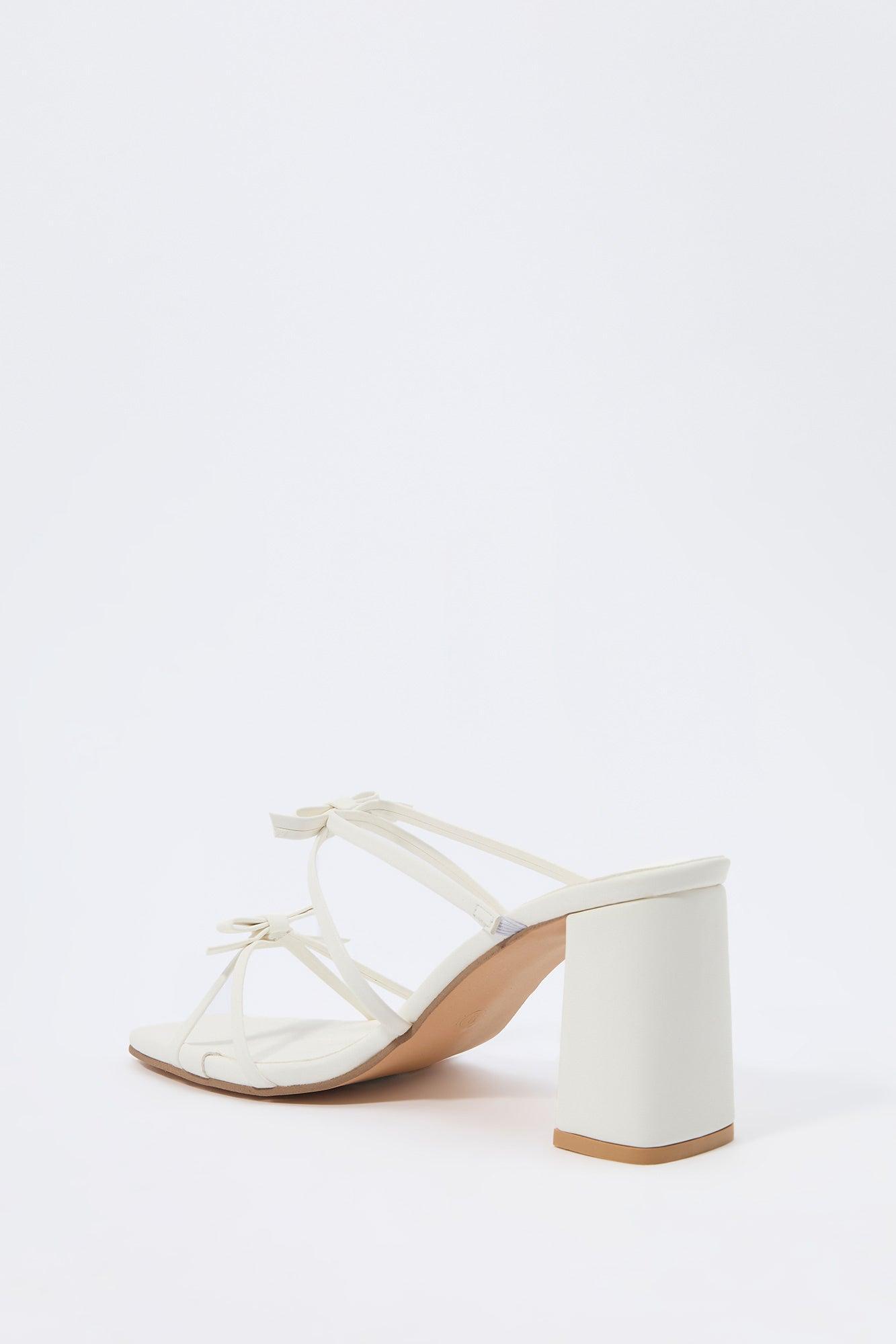 Strappy Bow Block Heels Female Product Image