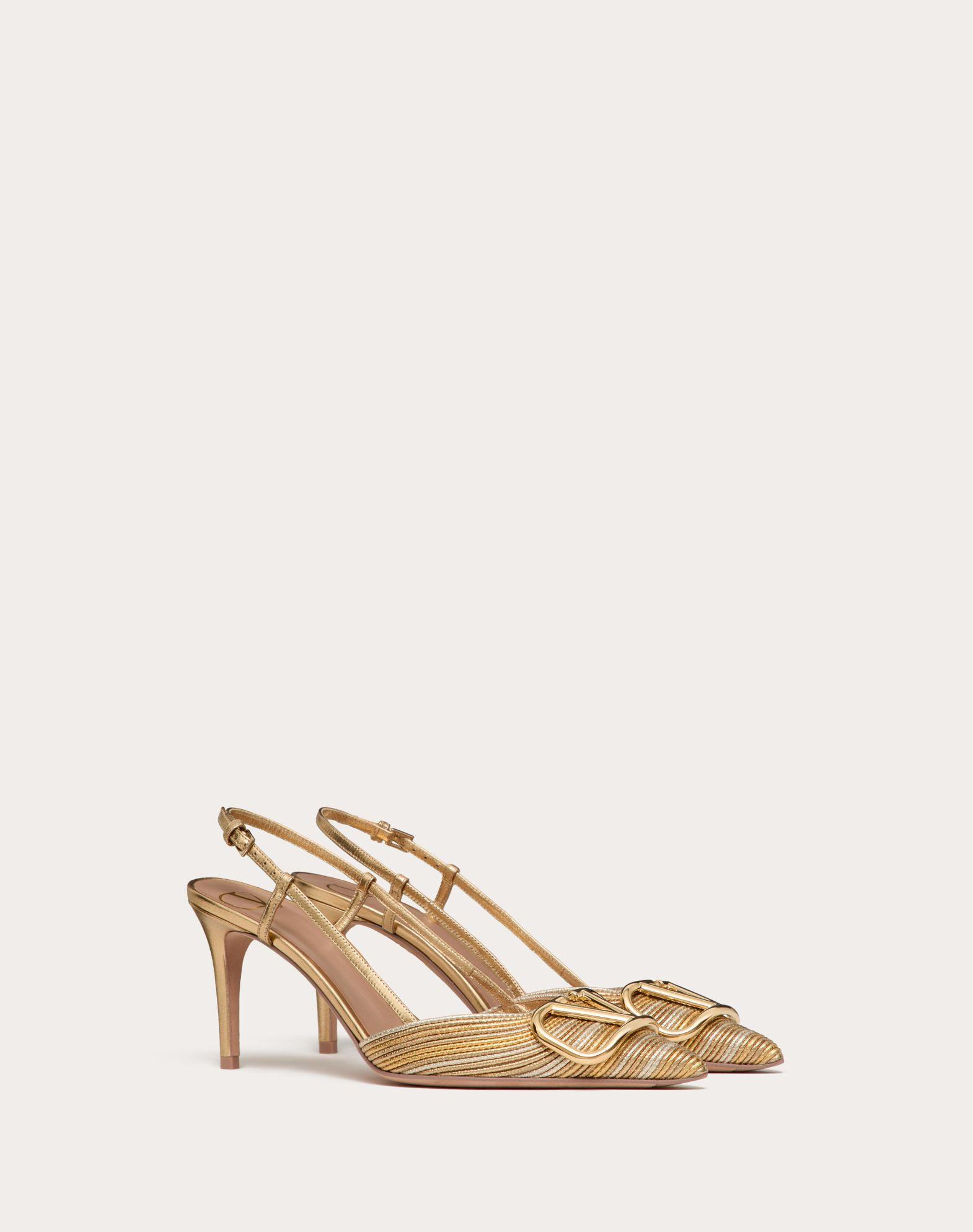 Vlogo Signature Metallic Slingback Pumps With Cornely Embroidery 80Mm Product Image