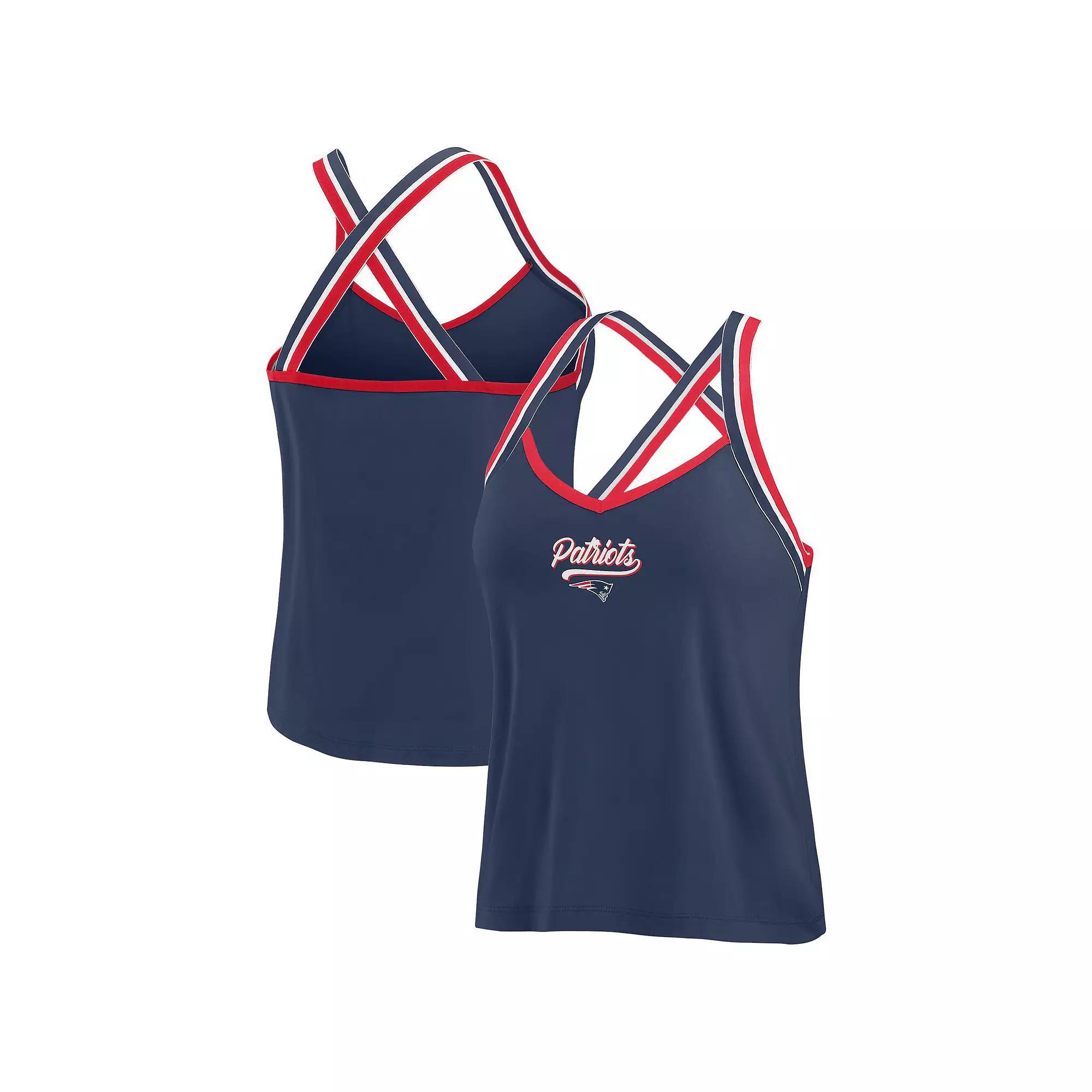 Women's WEAR by Erin Andrews Royal Indianapolis Colts Cross Strap Tri-Blend Tank Top, Size: Large, Blue Product Image