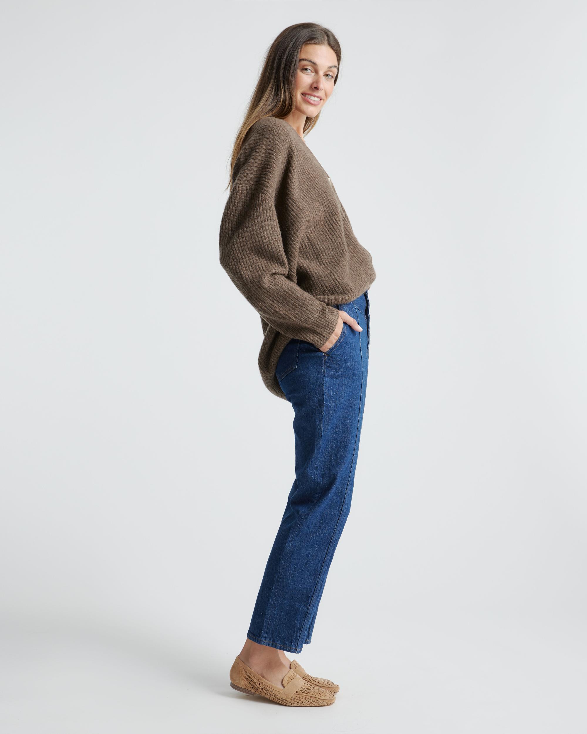 Quince | Women's Mongolian Spring Cashmere OverSized Boyfriend Cardigan Sweater Product Image
