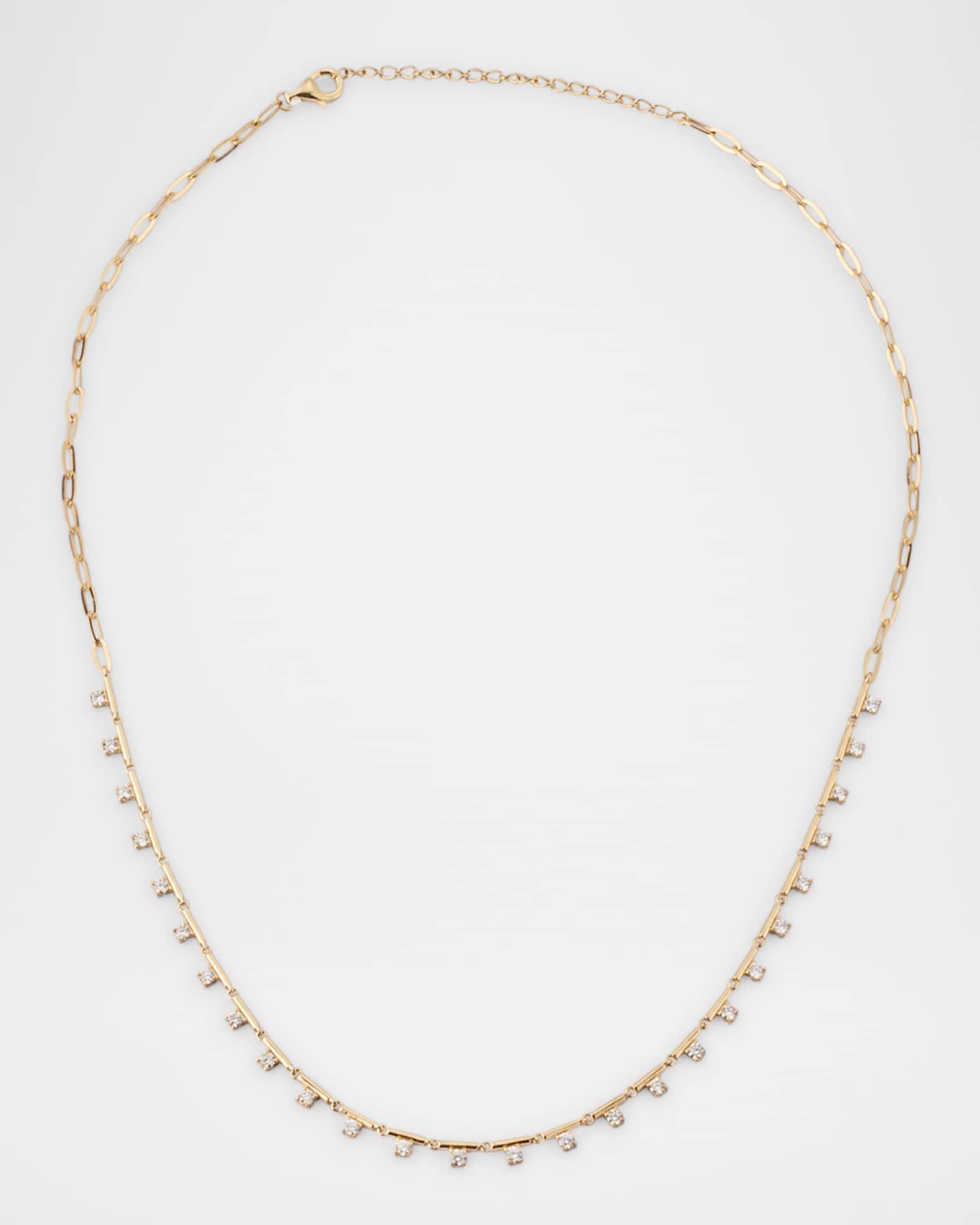 14K Yellow Gold Diamond Segment Necklace Product Image