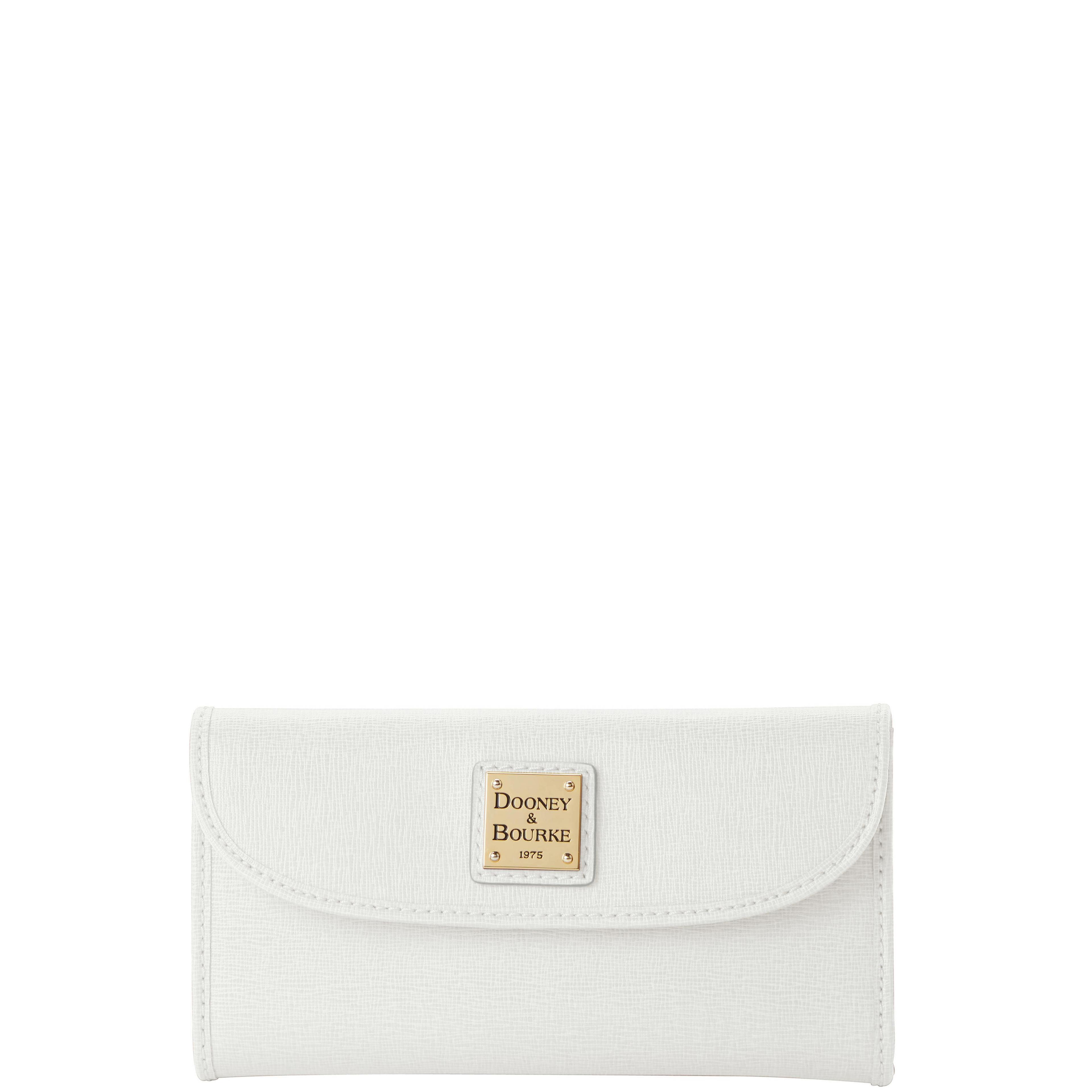 Dooney & Bourke Womens Saffiano Continental Leather Clutch Bag in Ivy Product Image