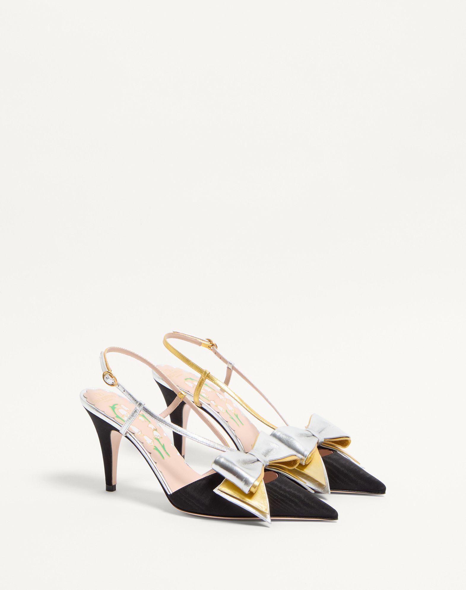 Bowow Slingback Pumps In Moirè Fabric 85Mm Product Image