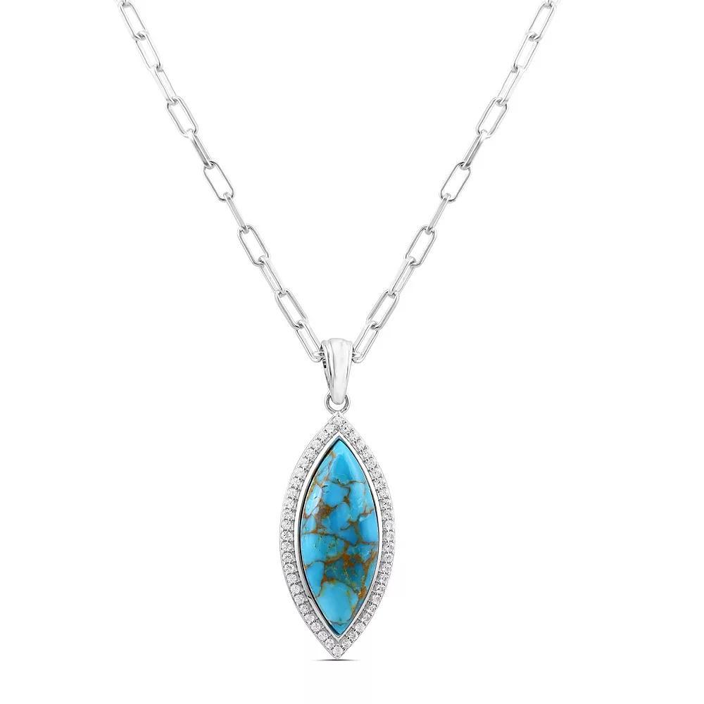 Gemistry Sterling Silver Gemstone Pendant Necklace, Women's, Size: 18", Sonoran Turquoise Product Image