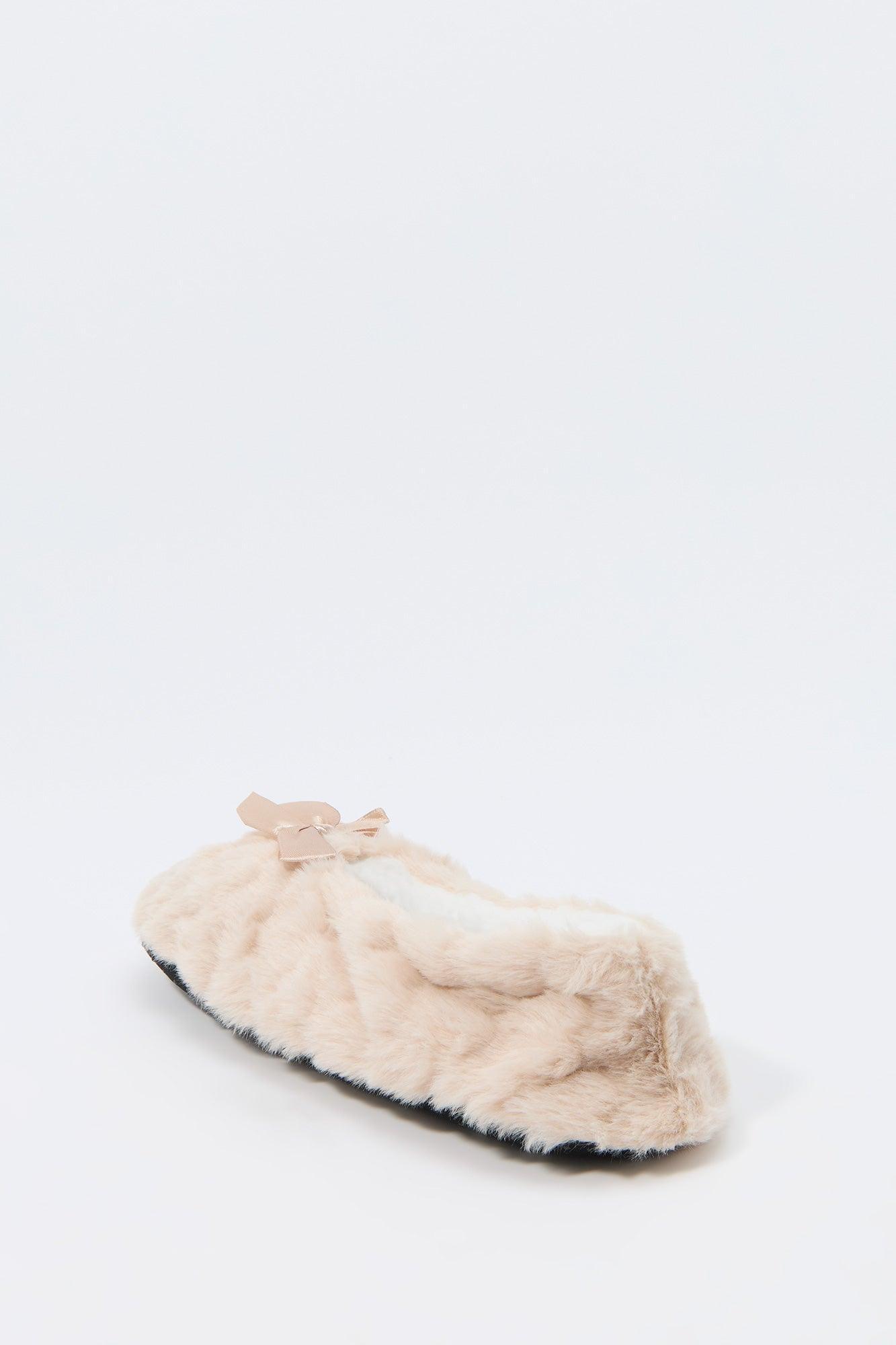 Faux-Fur Ballerina Bow Slipper Female Product Image
