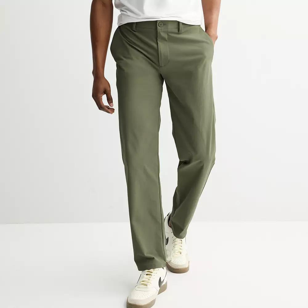 Men's FLX Premium Regular Fit Chino Pants, Size: 30X34, Olive Green Product Image