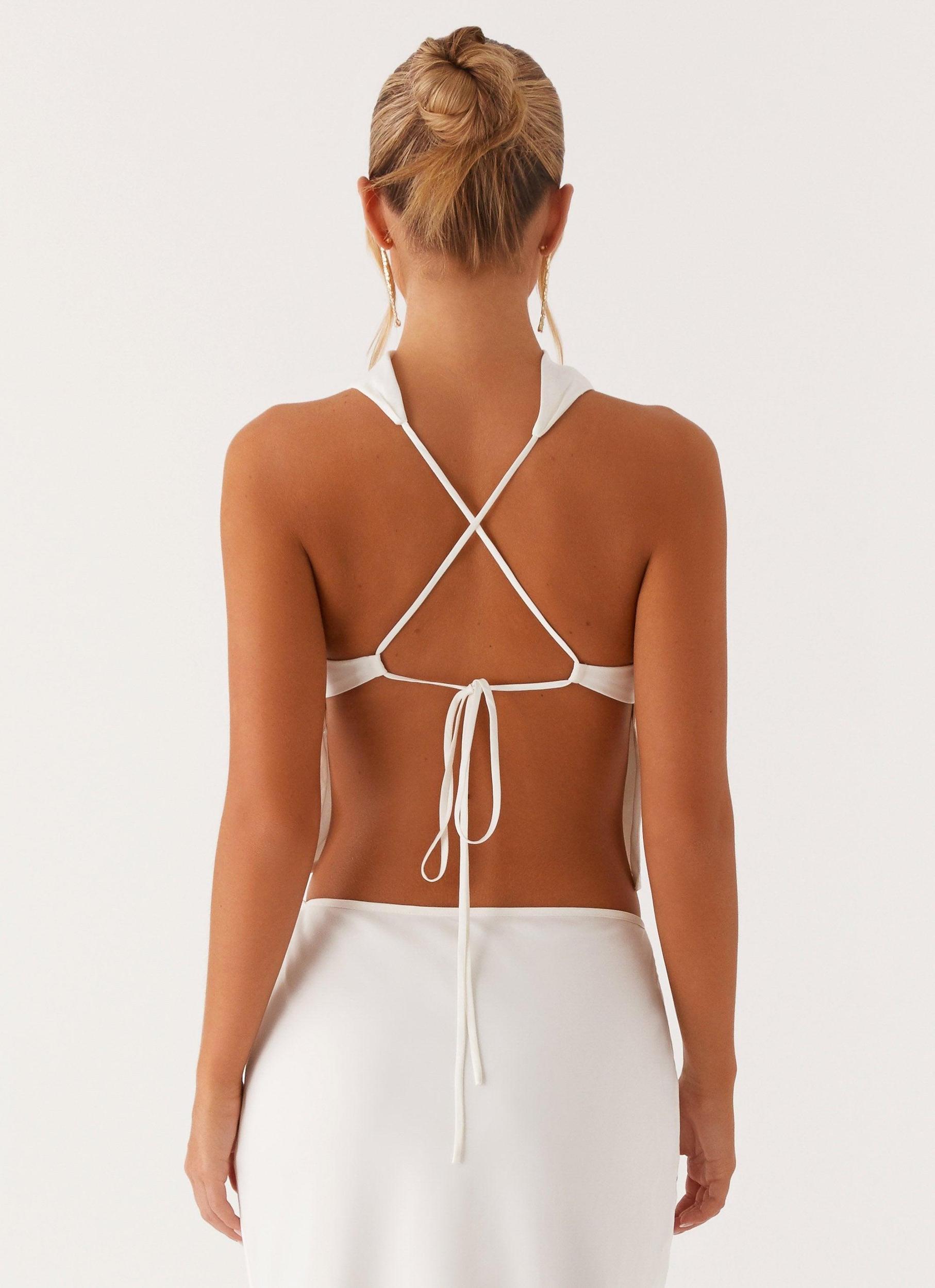 Brookie Satin Top - White Product Image
