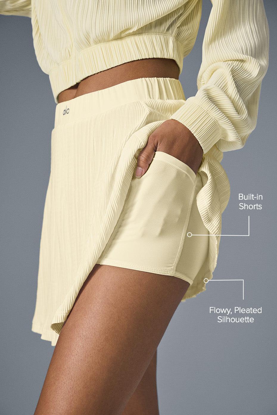 Micro Plisse Tennis Skirt - Lemon Ice Female Product Image