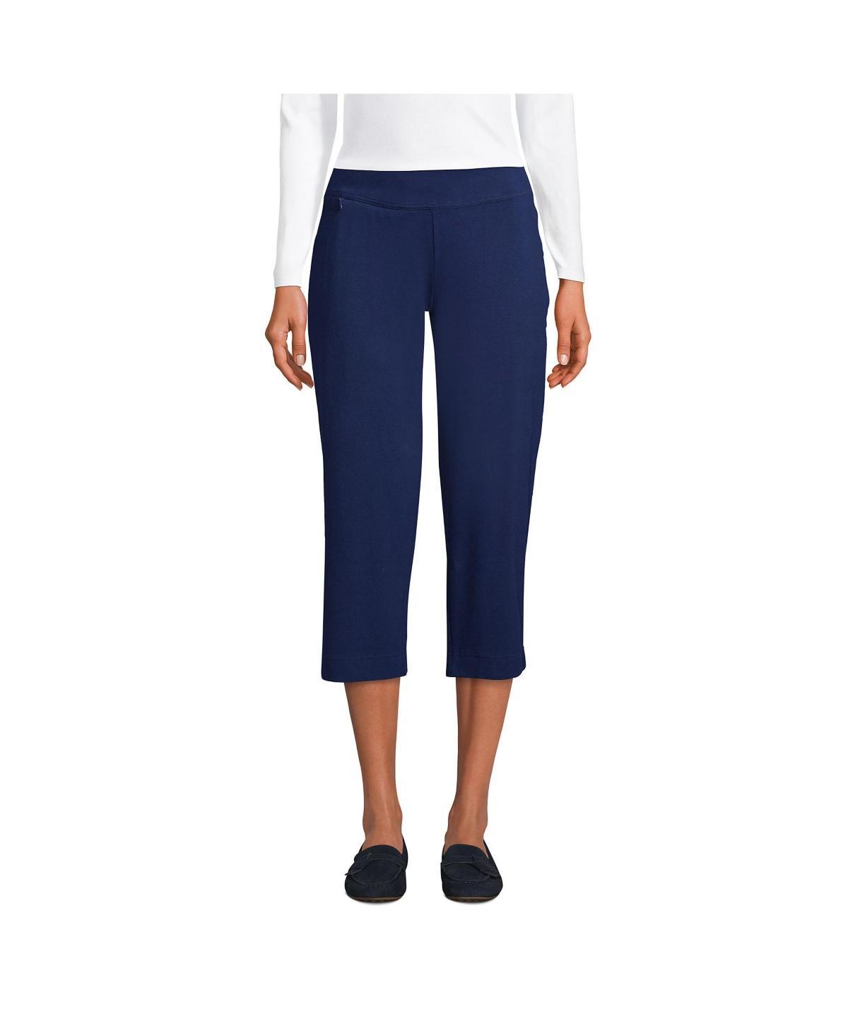 Women's Lands' End Starfish Straight-Leg Pull-On Crop Pants, Size: Large Tall, Evening Blue Product Image