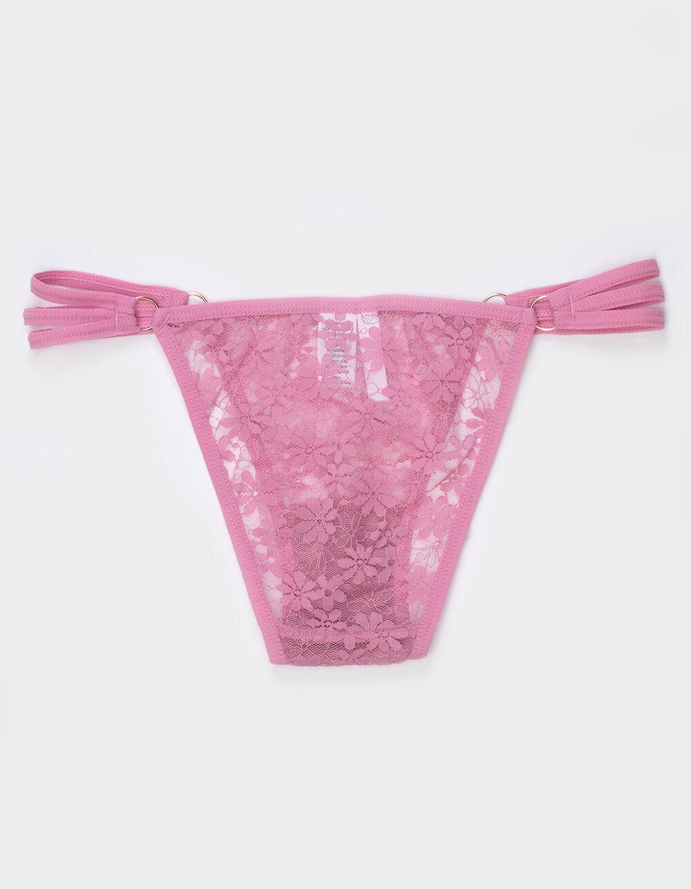 FULL TILT Side Strappy Lace Cheeky Panties - MAROON Product Image