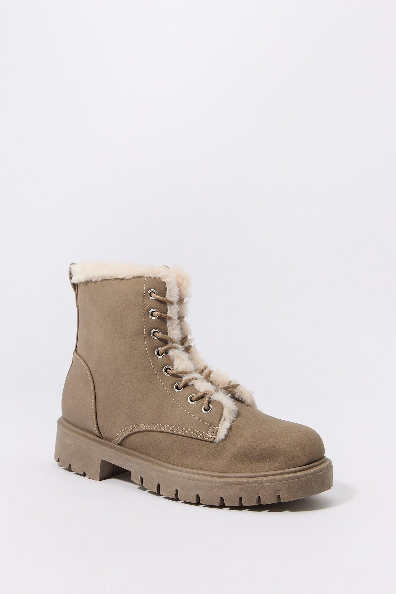 Faux Fur Lined Lace Up Boot Female Product Image