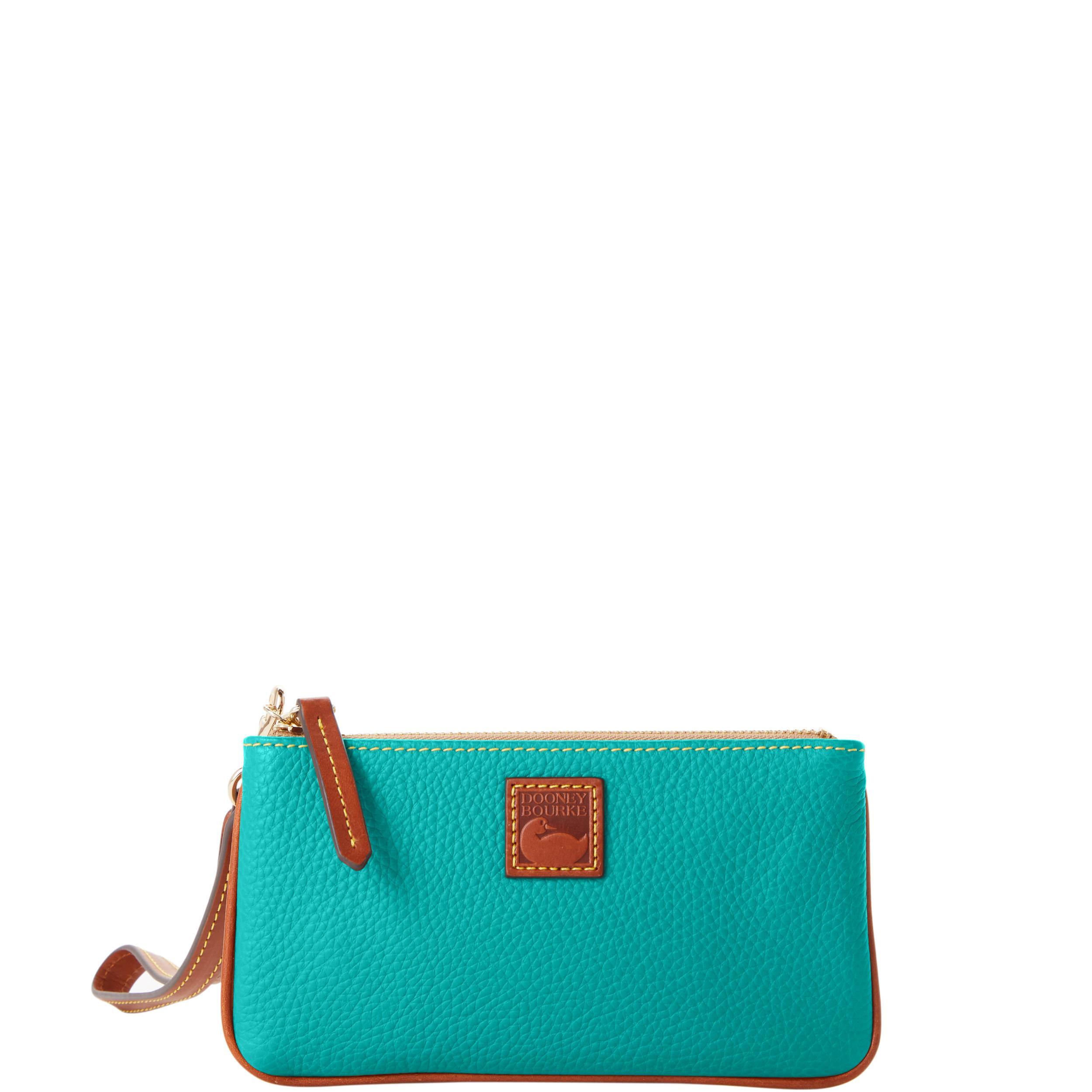 Dooney & Bourke Womens Pebble Grain Medium Leather Wristlet in Wine Product Image