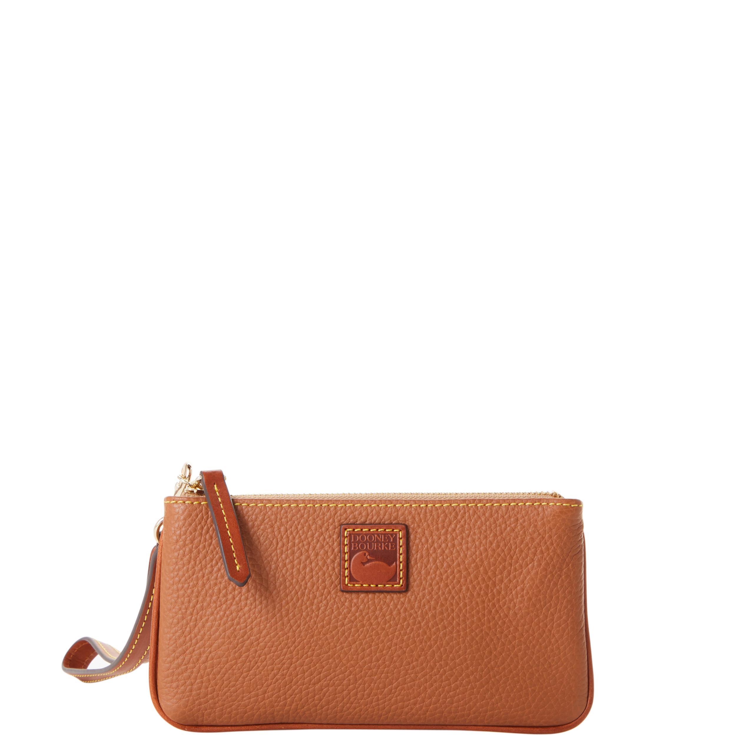 Dooney & Bourke Womens Pebble Grain Medium Leather Wristlet in Wine Product Image