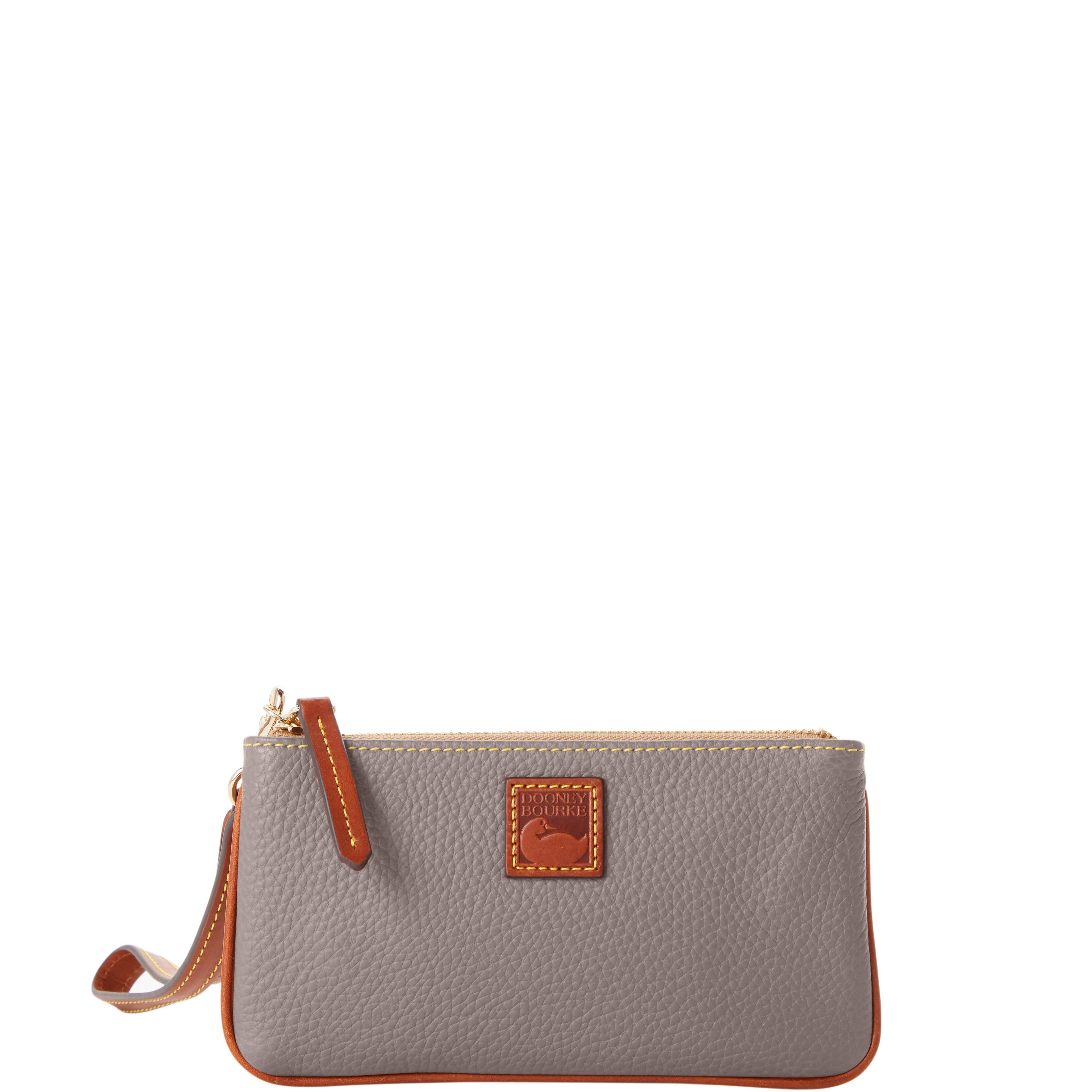 Dooney & Bourke Womens Pebble Grain Medium Leather Wristlet in Wine Product Image