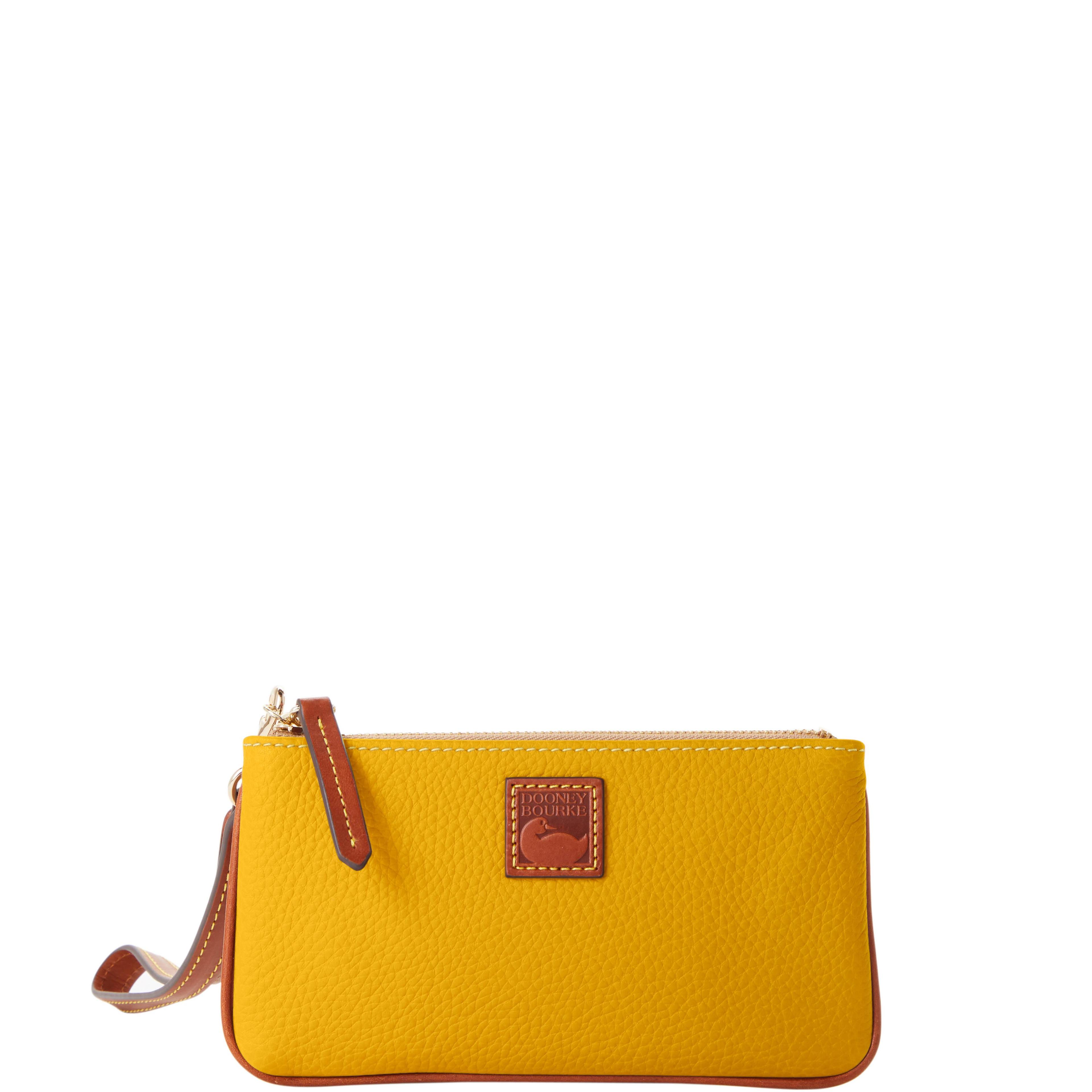 Dooney & Bourke Womens Pebble Grain Medium Leather Wristlet in Wine Product Image