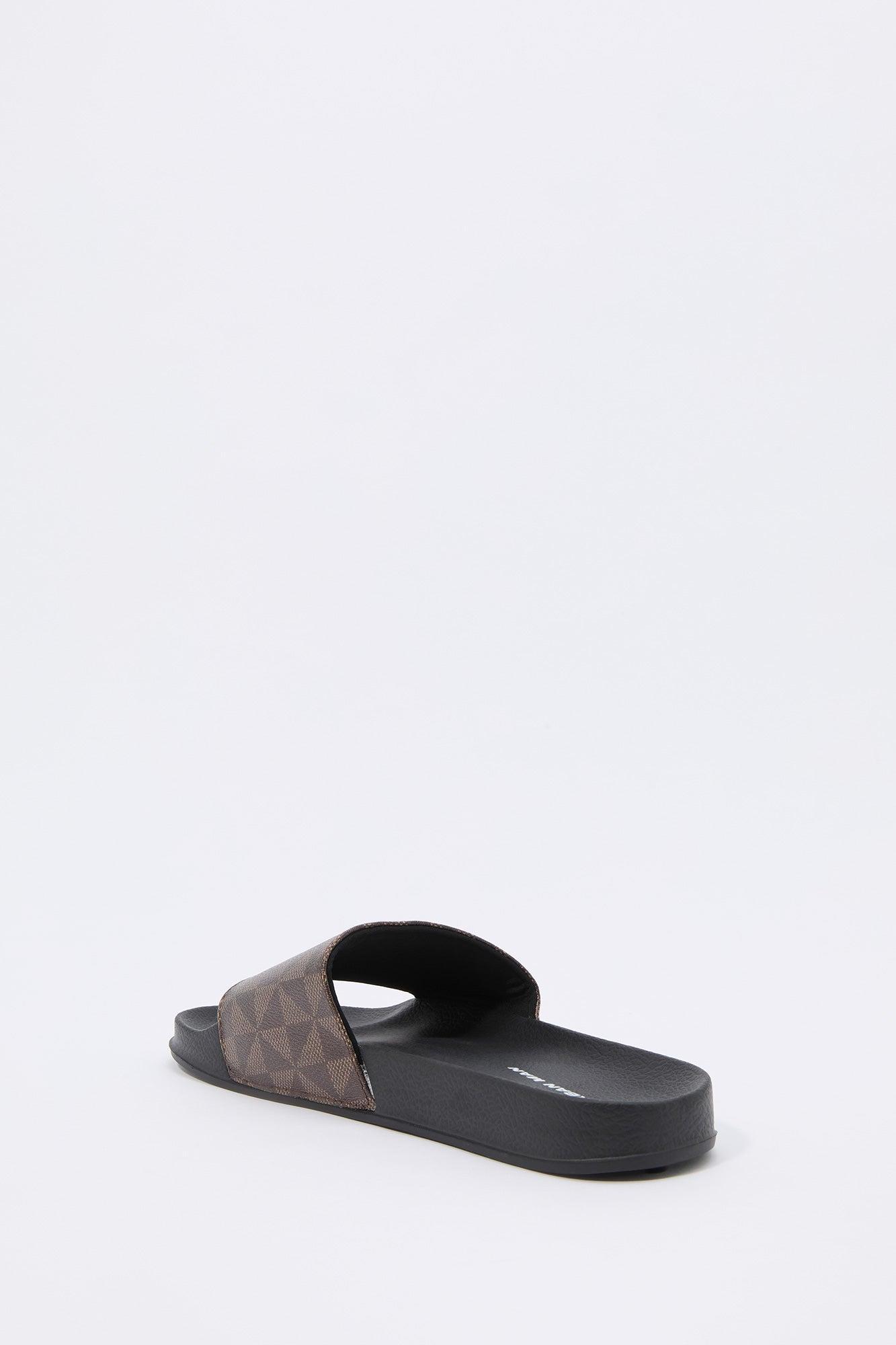 Faux Leather Status Print Slide Male Product Image