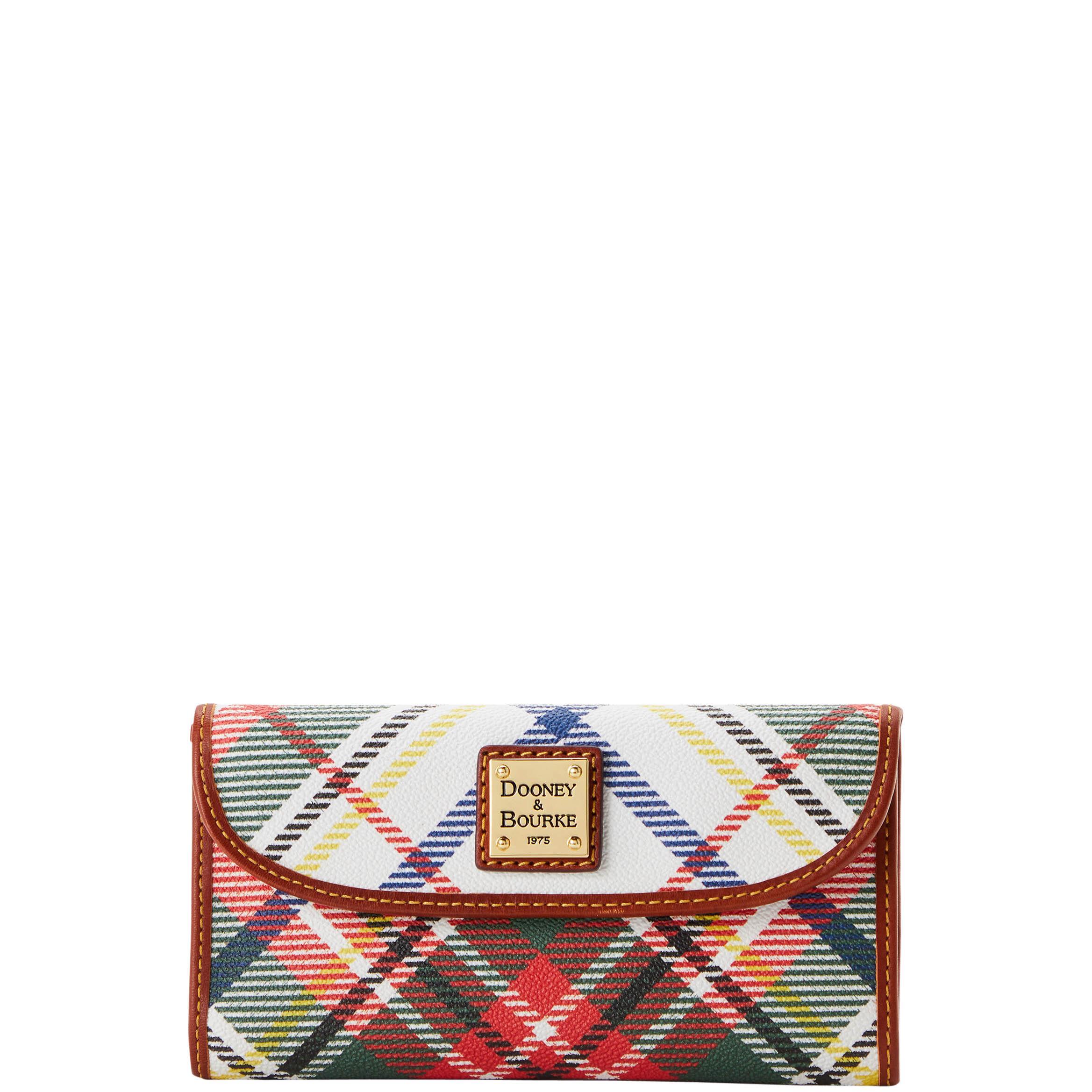 Dooney & Bourke Womens Windsor Continental Fabric Clutch in White Product Image