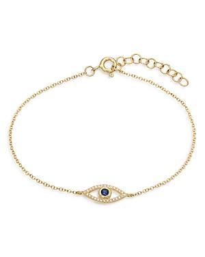 Zoe Lev 14K Yellow Gold Diamond & Blue Sapphire Evil Eye Bracelet Product Image