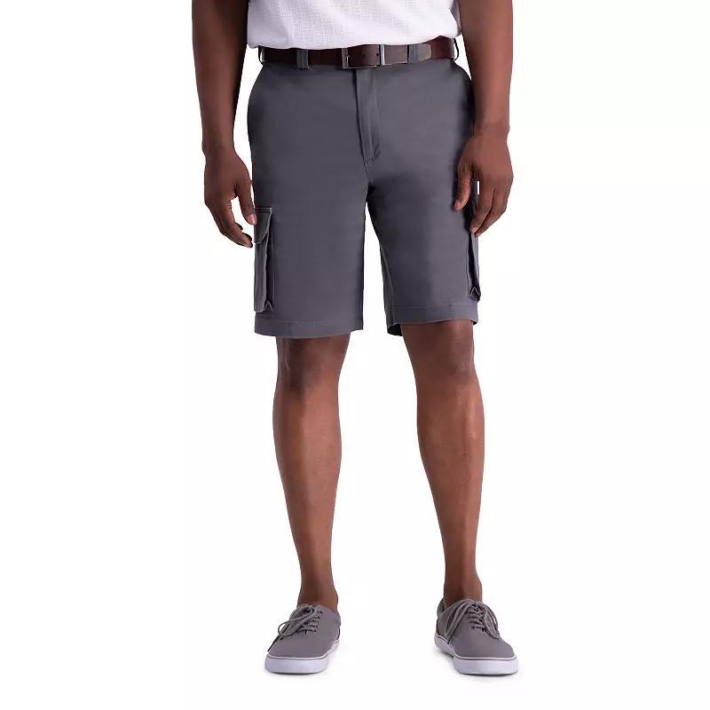 Mens Haggar 10 Straight-Fit Stretch Cargo Flat-Front Shorts Blue Product Image