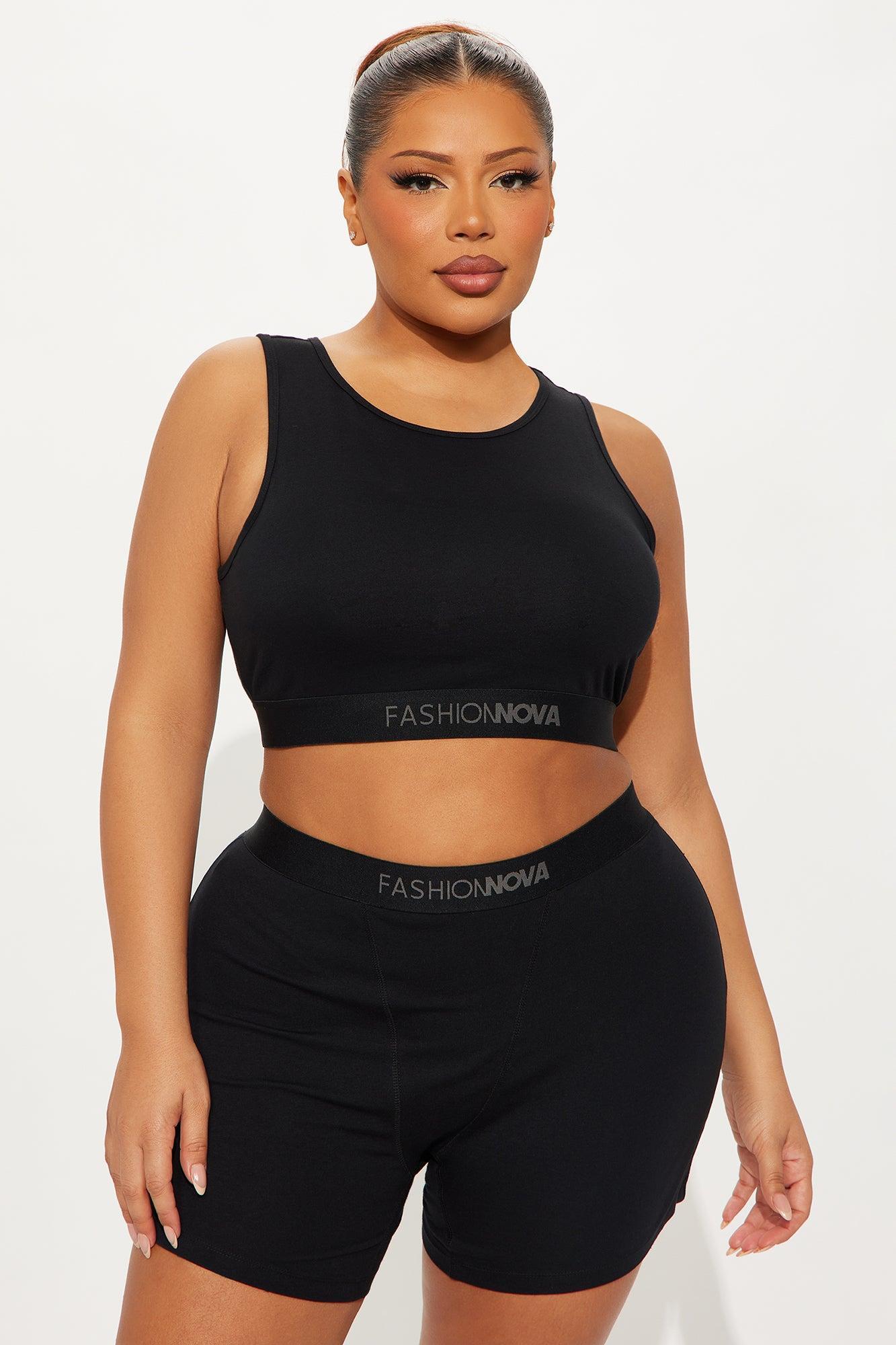 FN Mood High Neck Cotton Bra - Black Product Image