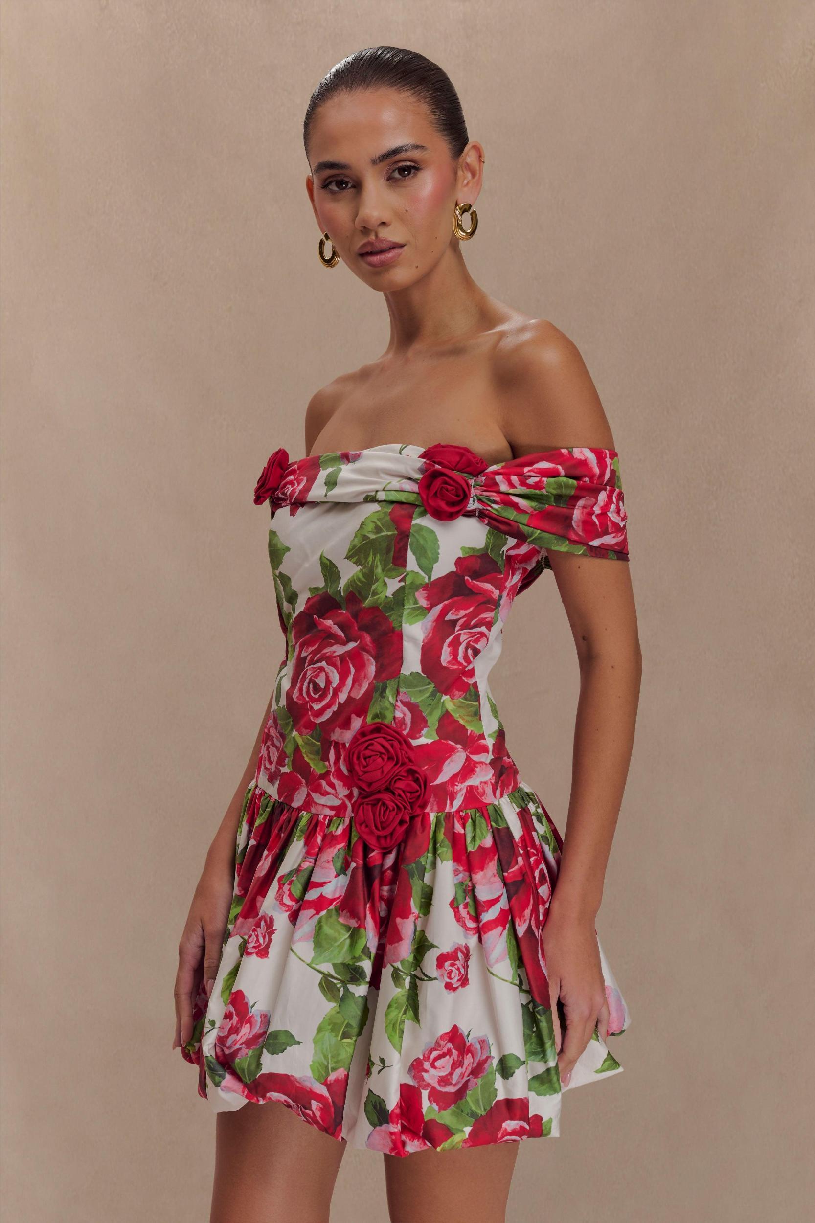 Giovanna Off Shoulder Mini Dress - Sonia Rose Print Product Image