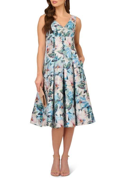 Adrianna Papell Floral Jacquard Midi Dress Multi) Women's Dress Product Image